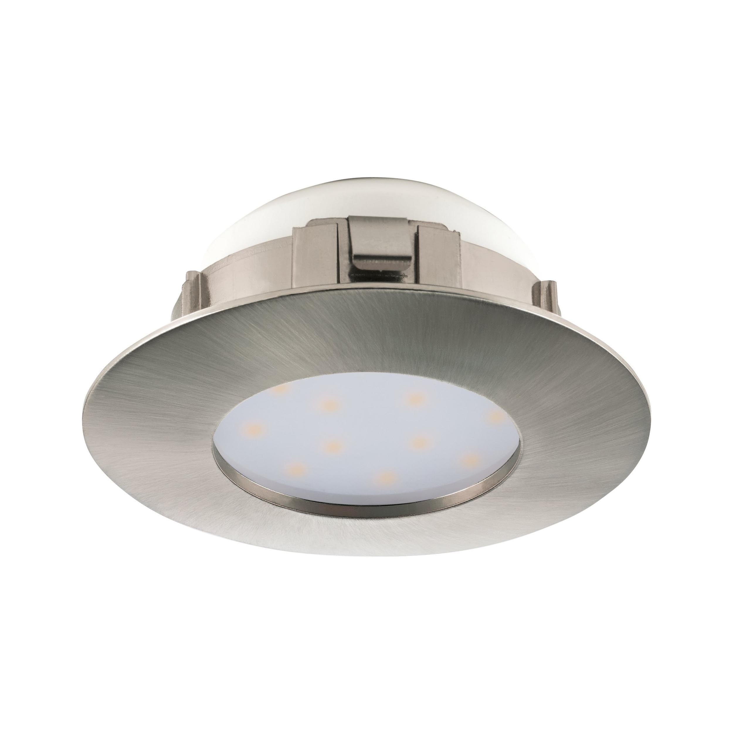 Spot à encastrer métal nickel PINEDA D7,8CM rond LED INT 1X4,9W