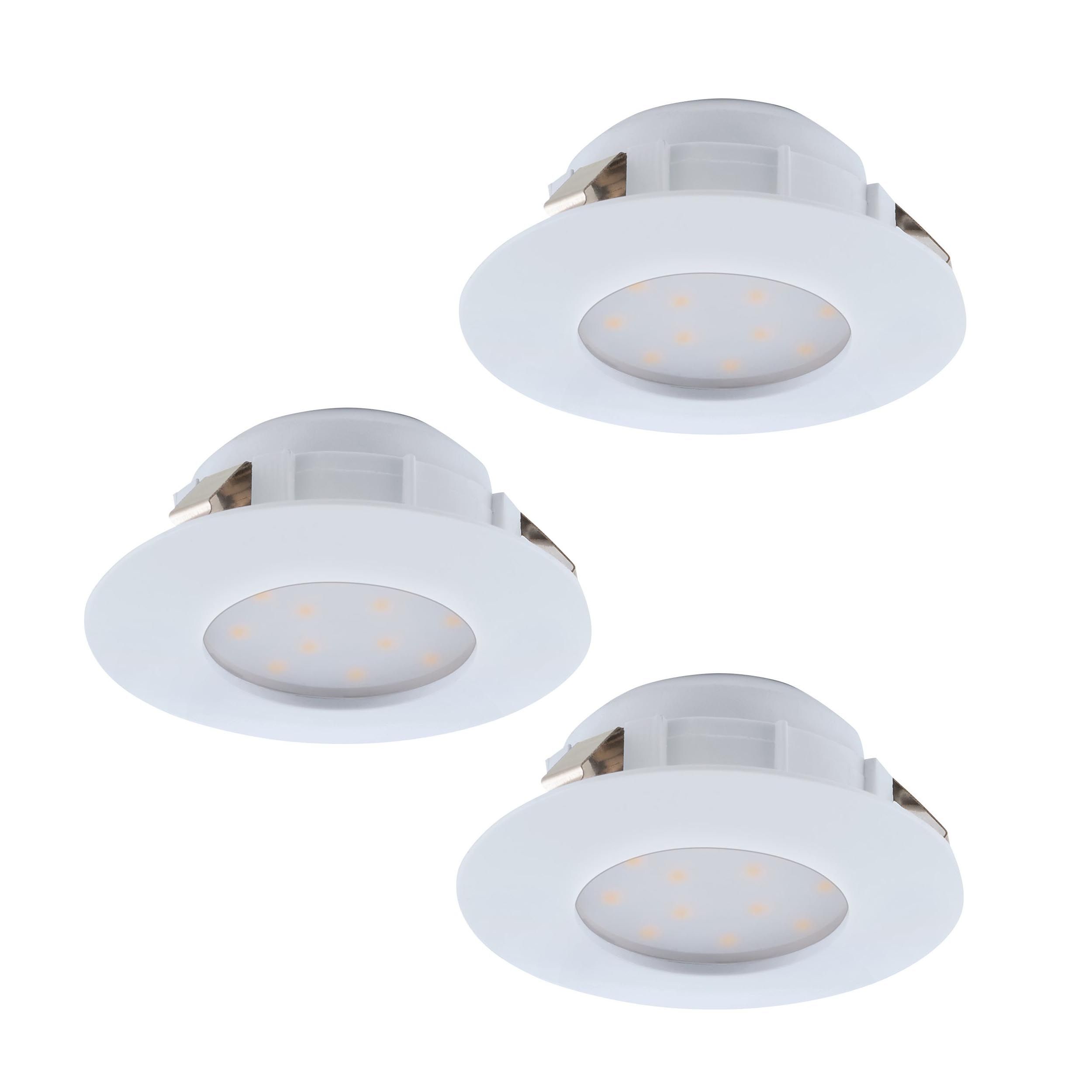 Spot à encastrer métal blanc PINEDA D7,8CM rond LED INT 3X4,9W