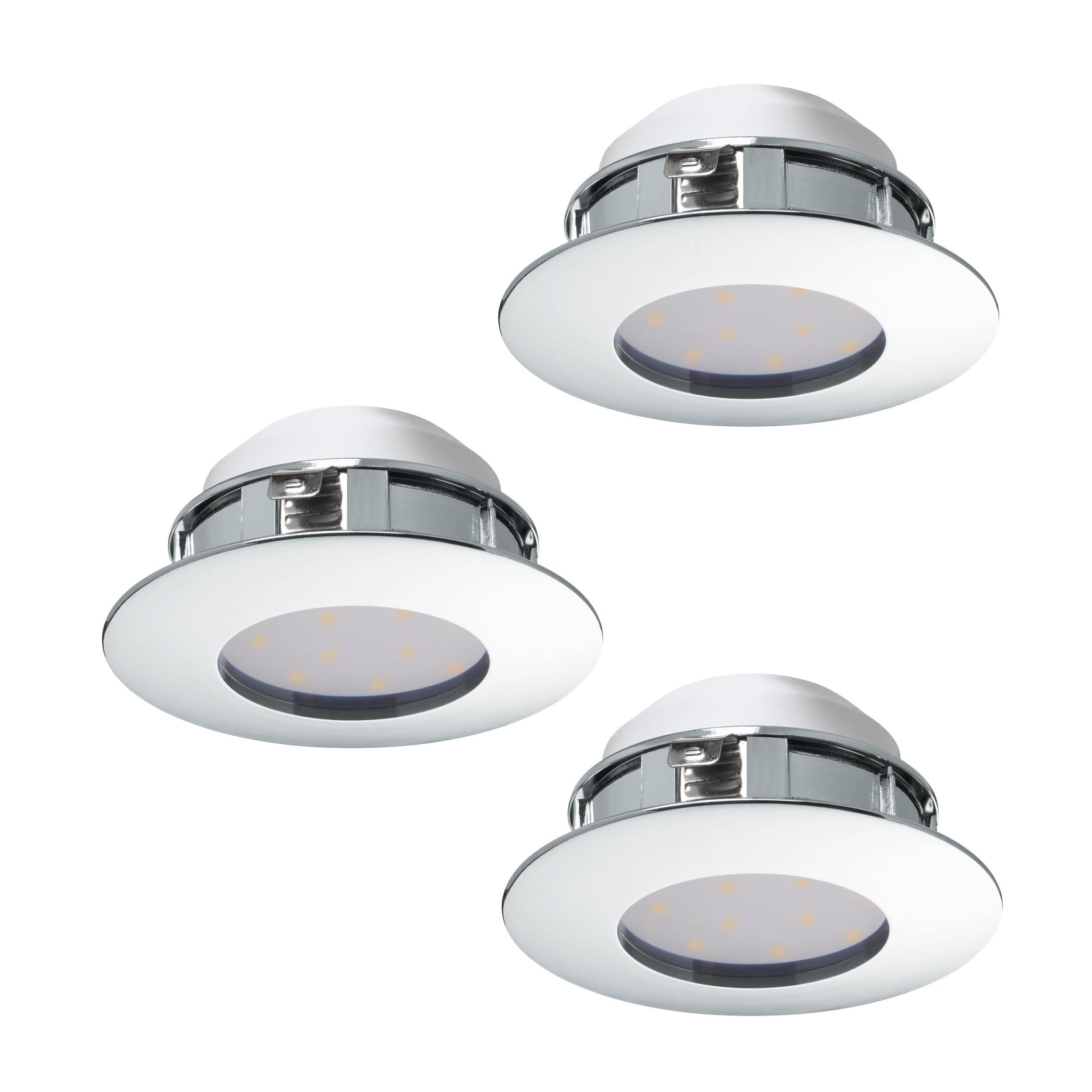 Spot à encastrer métal argenté PINEDA D7,8CM rond LED INT 3X4,9W