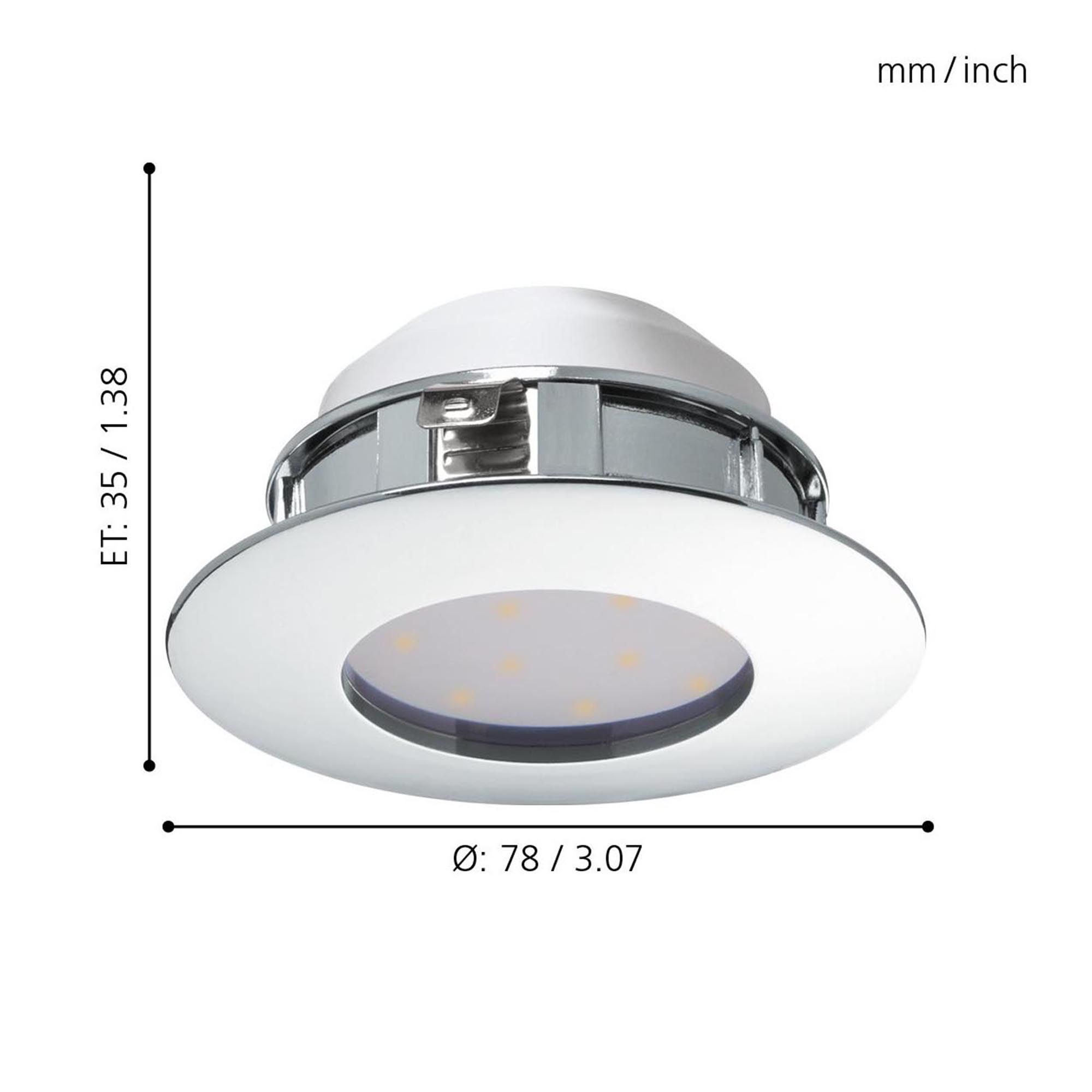 Spot à encastrer métal argenté PINEDA D7,8CM rond LED INT 3X4,9W