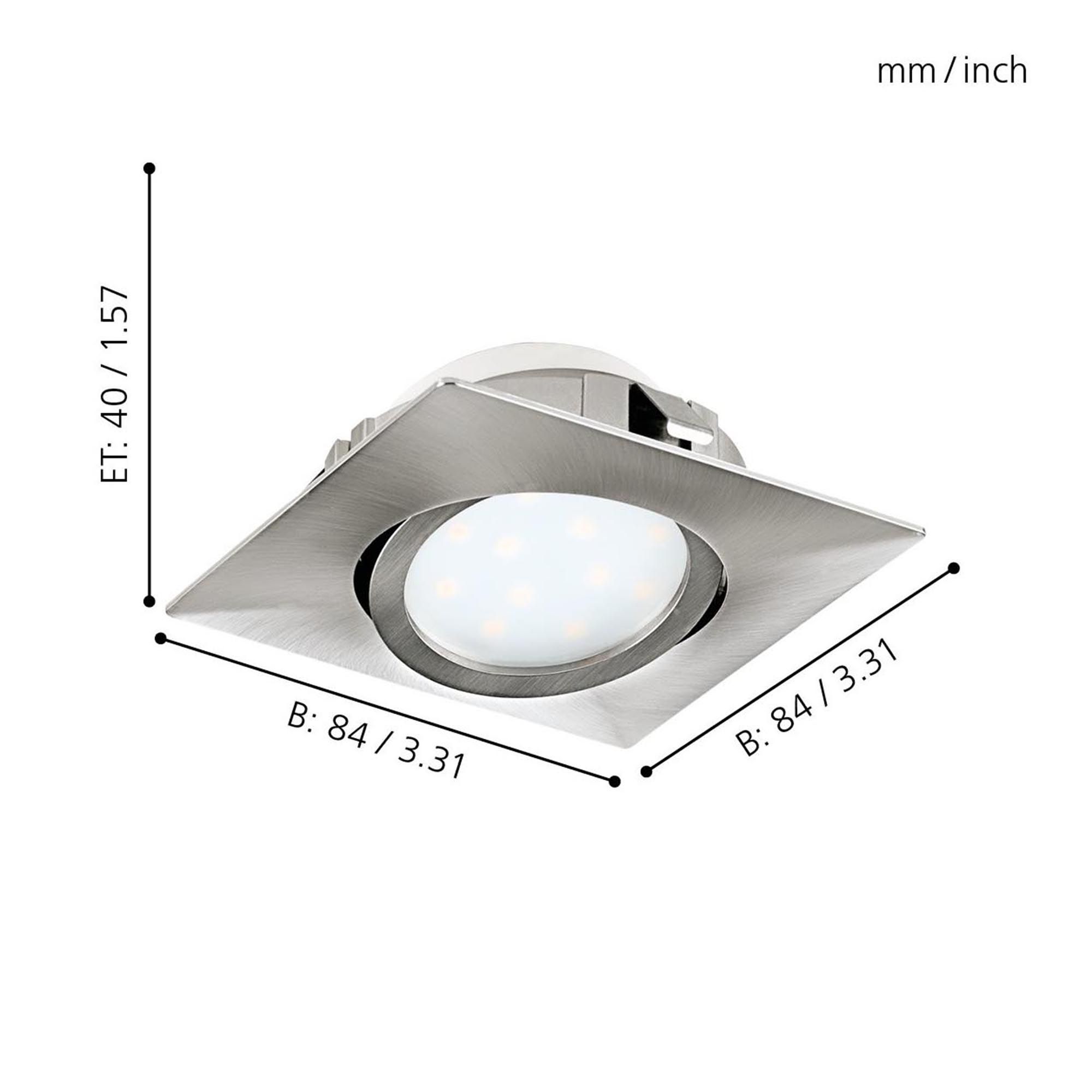 Spot à encastrer métal nickel PINEDA LED INT 1X4,9W