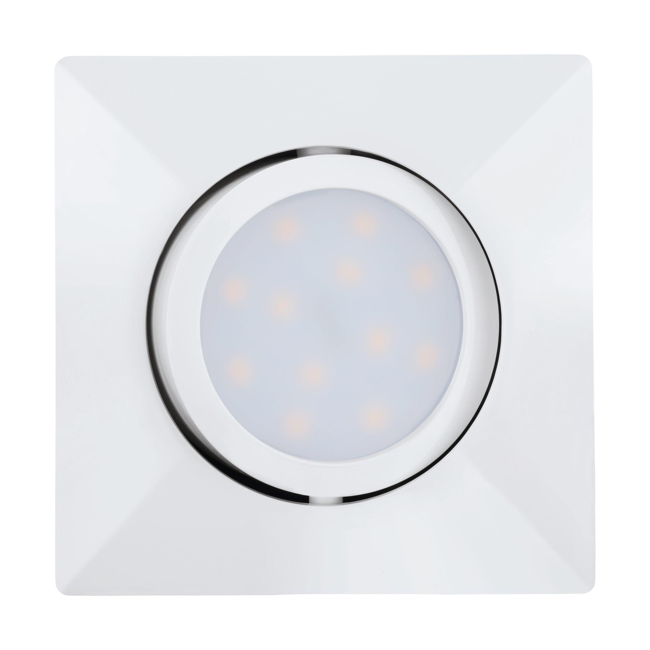 Spot à encastrer métal blanc PINEDA carré LED INT 3X4,9W