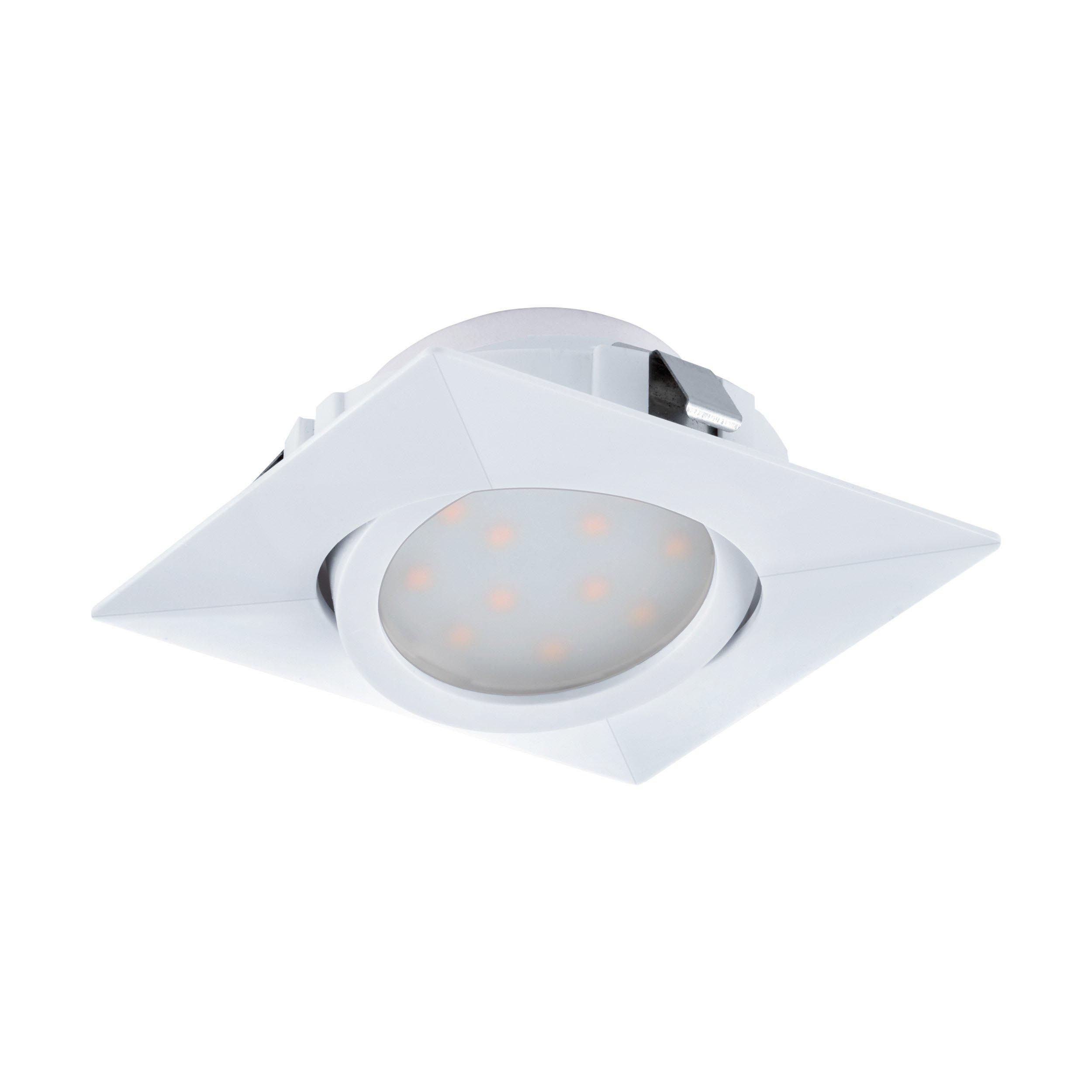 Spot à encastrer métal blanc PINEDA carré LED INT 3X4,9W