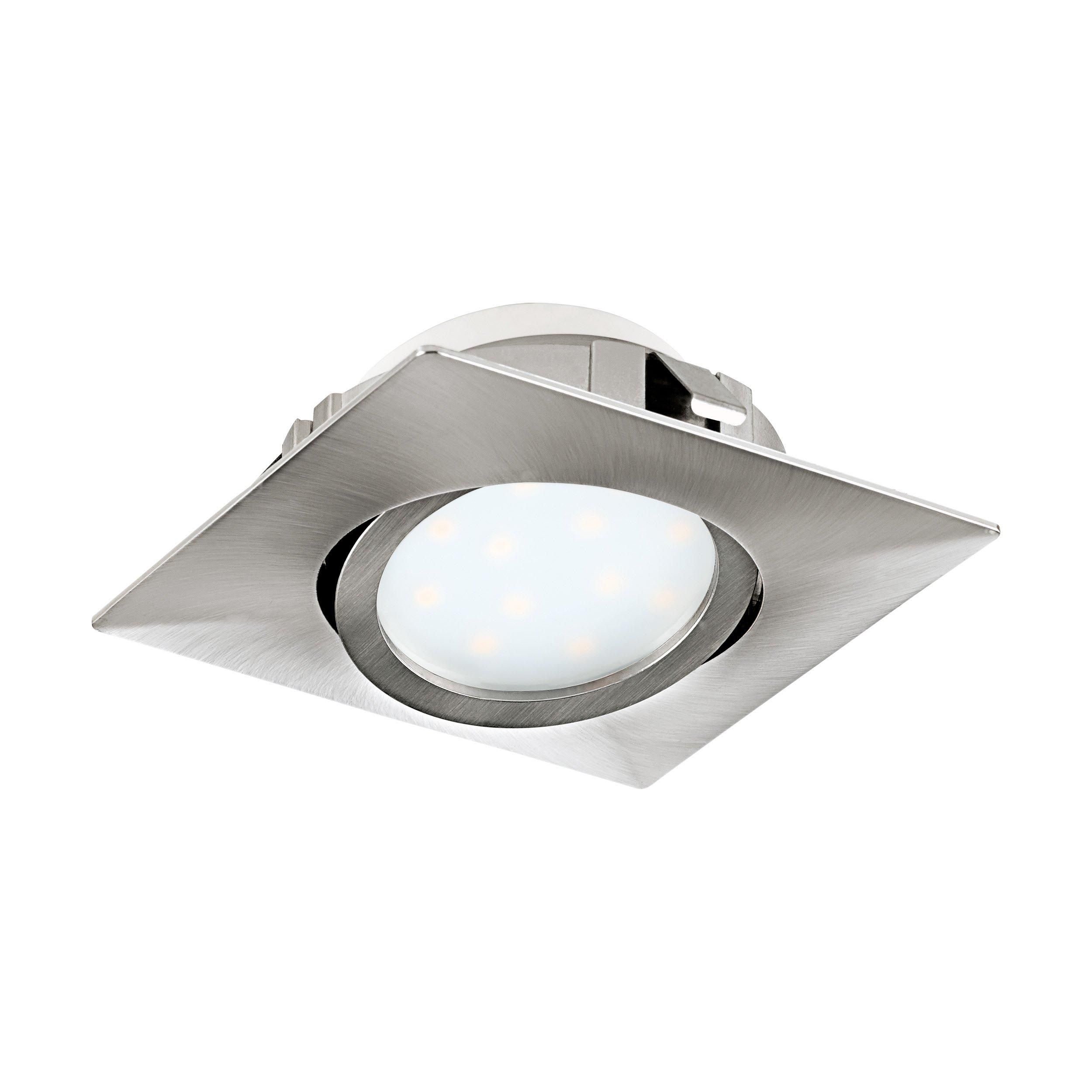 Spot à encastrer métal nickel PINEDA carré LED INT 3X4,9W