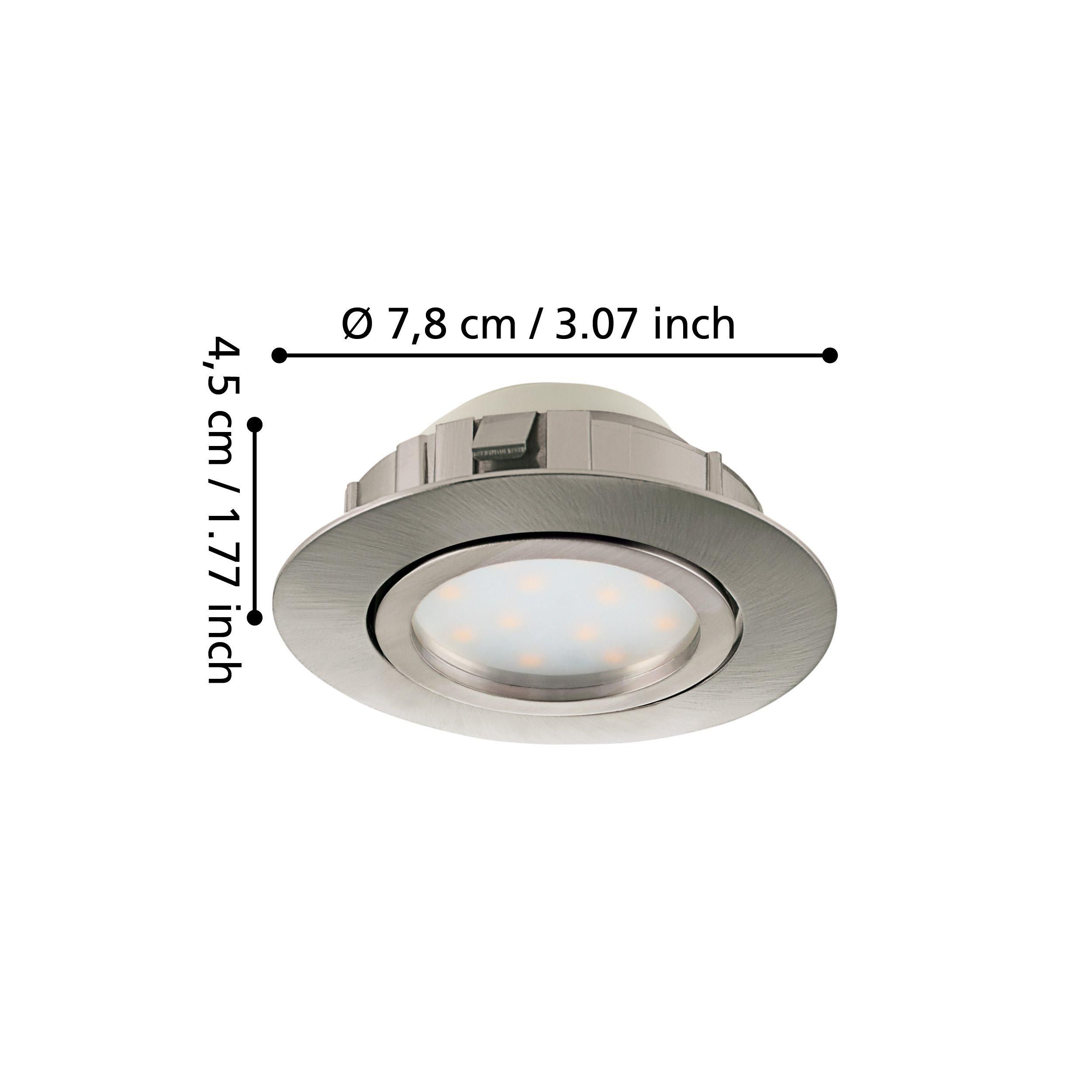 Spot à encastrer métal nickel PINEDA LED INT 3X4,9W