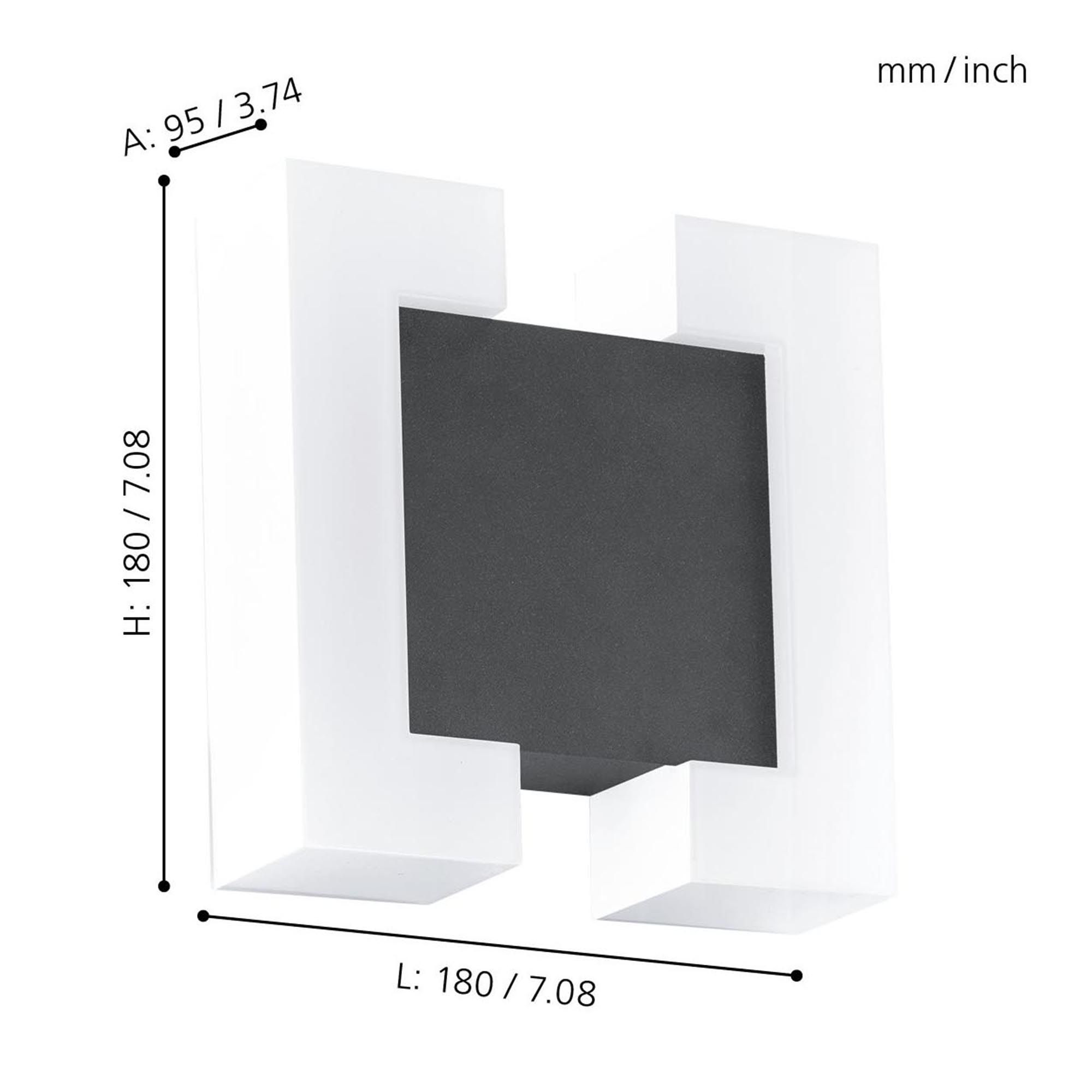 Applique extérieure métal anthracite SITIA LED INT 2X4,8W