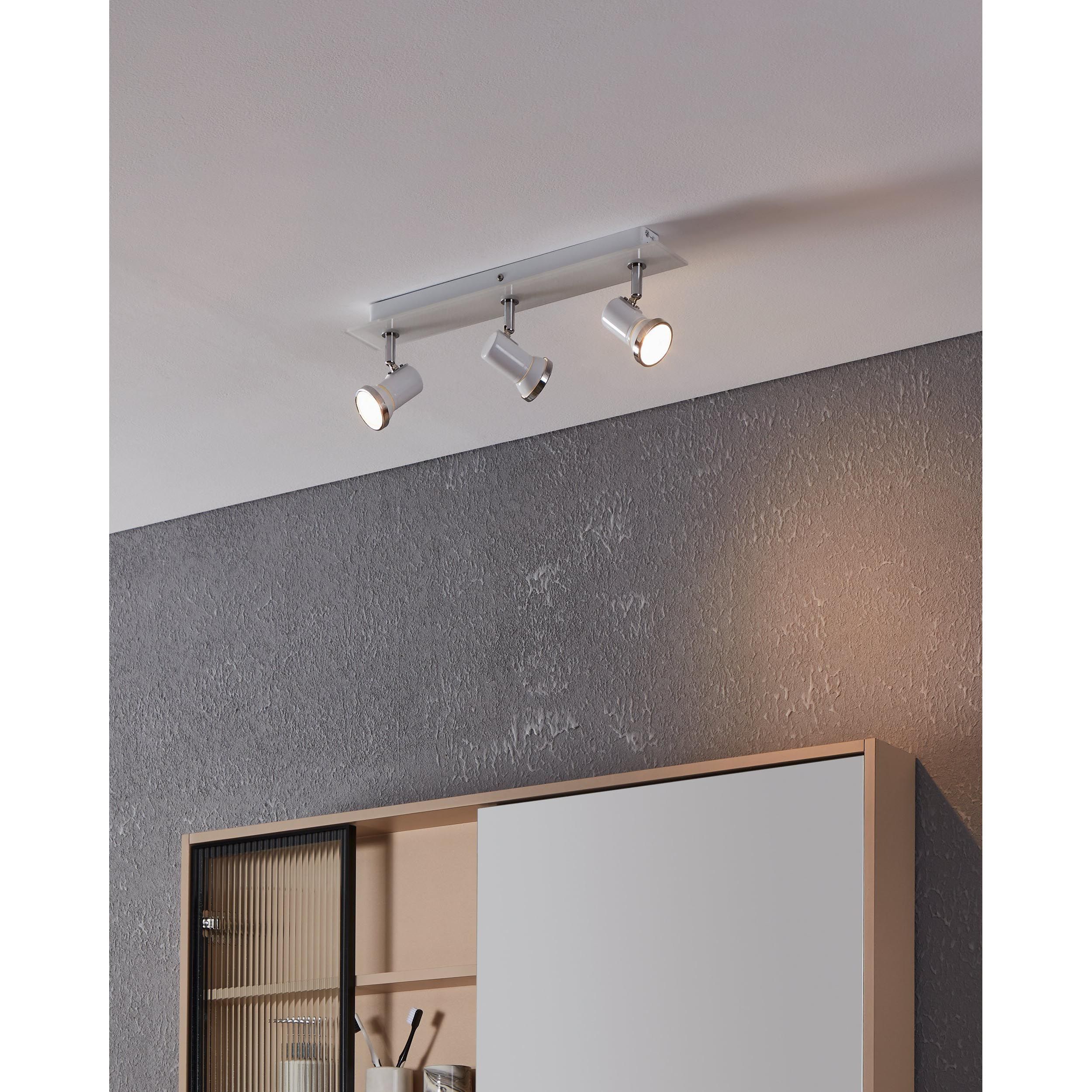 Spot de plafond réglette/plaf métal blanc TAMARA 1 GU10 3X3W