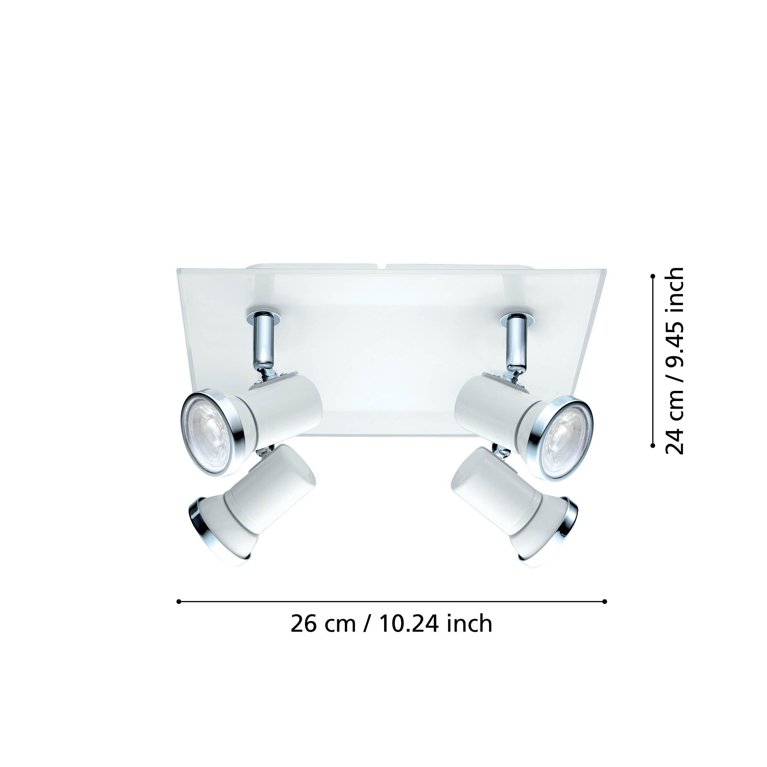 Spot de plafond réglette/plaf métal blanc TAMARA 1 GU10 4X3W