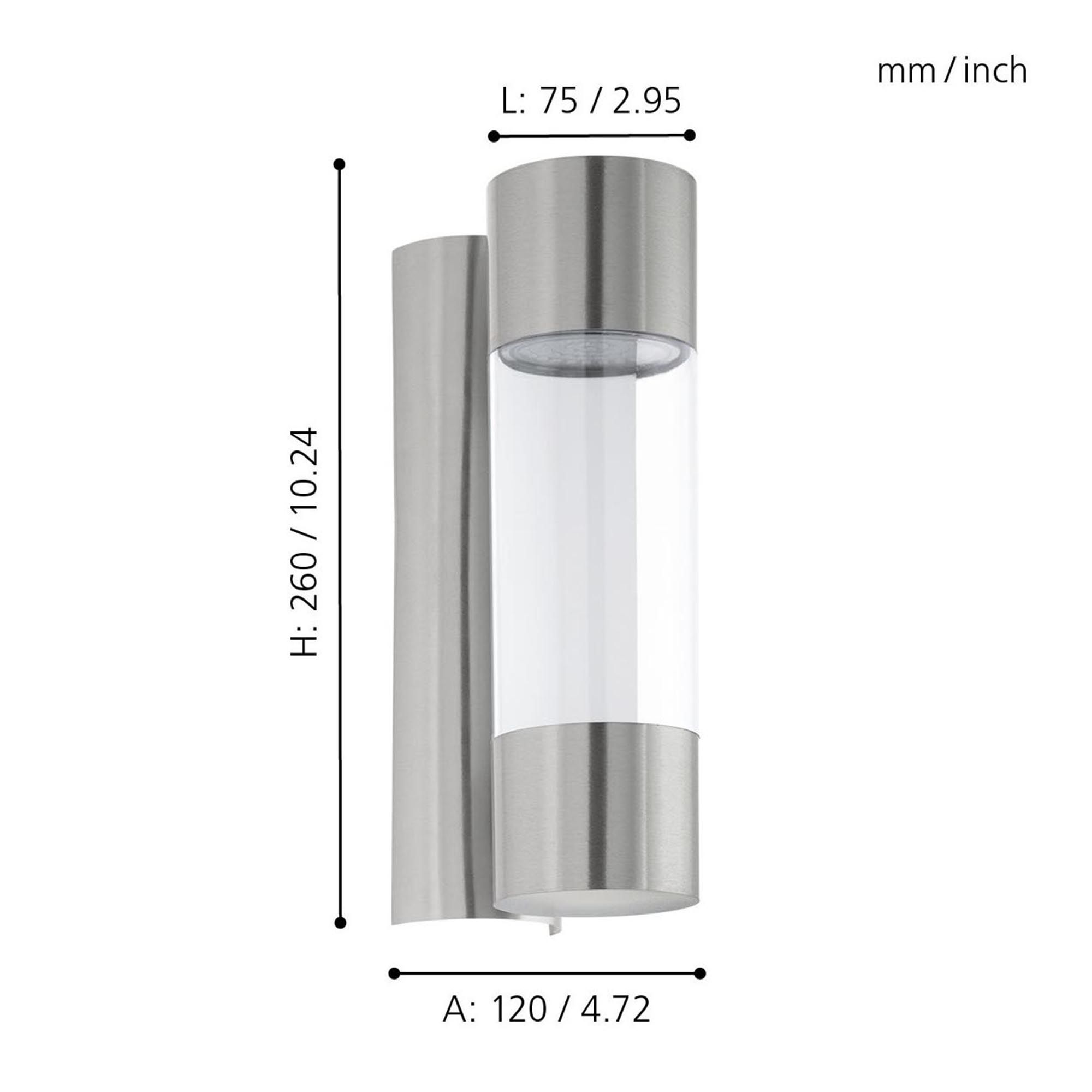 Applique extérieure métal nickel ROBLEDO LED INT 2X3,7W