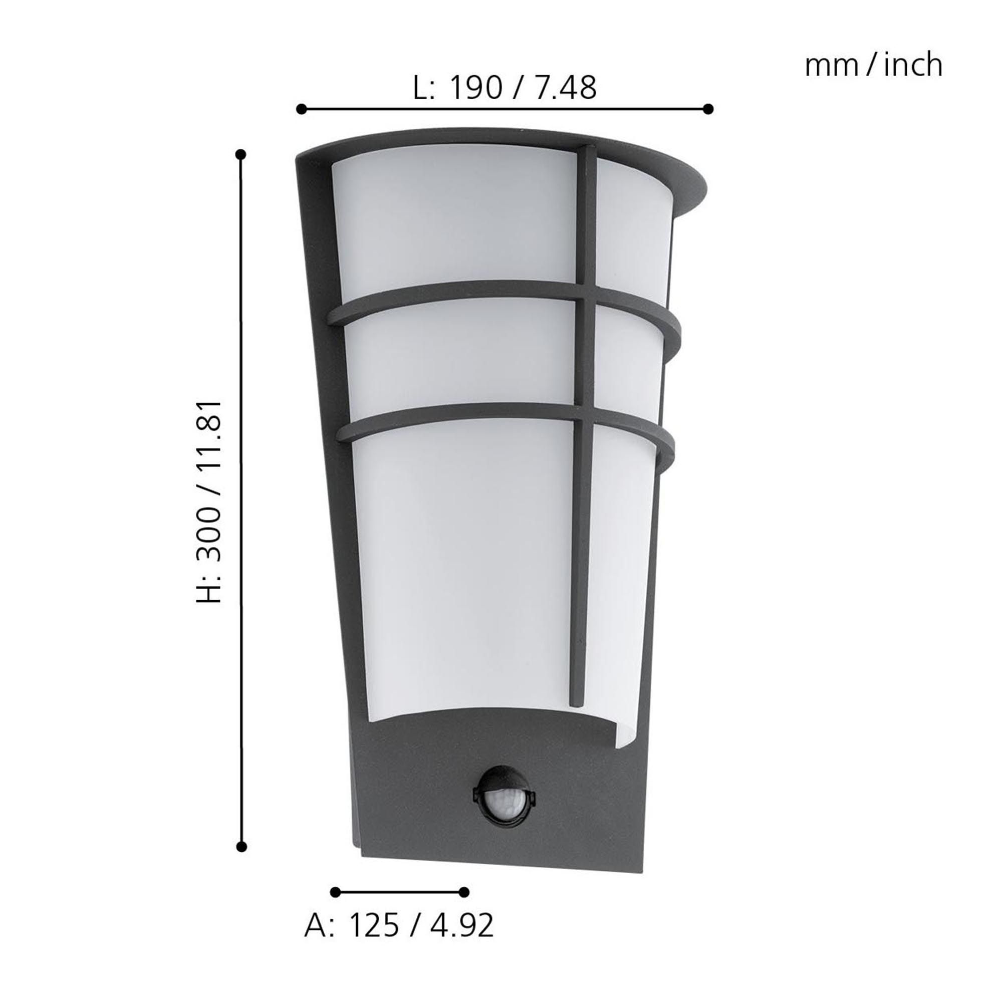 Applique extérieure métal anthracite BREGANZO 1 LED INT 2X2,5W