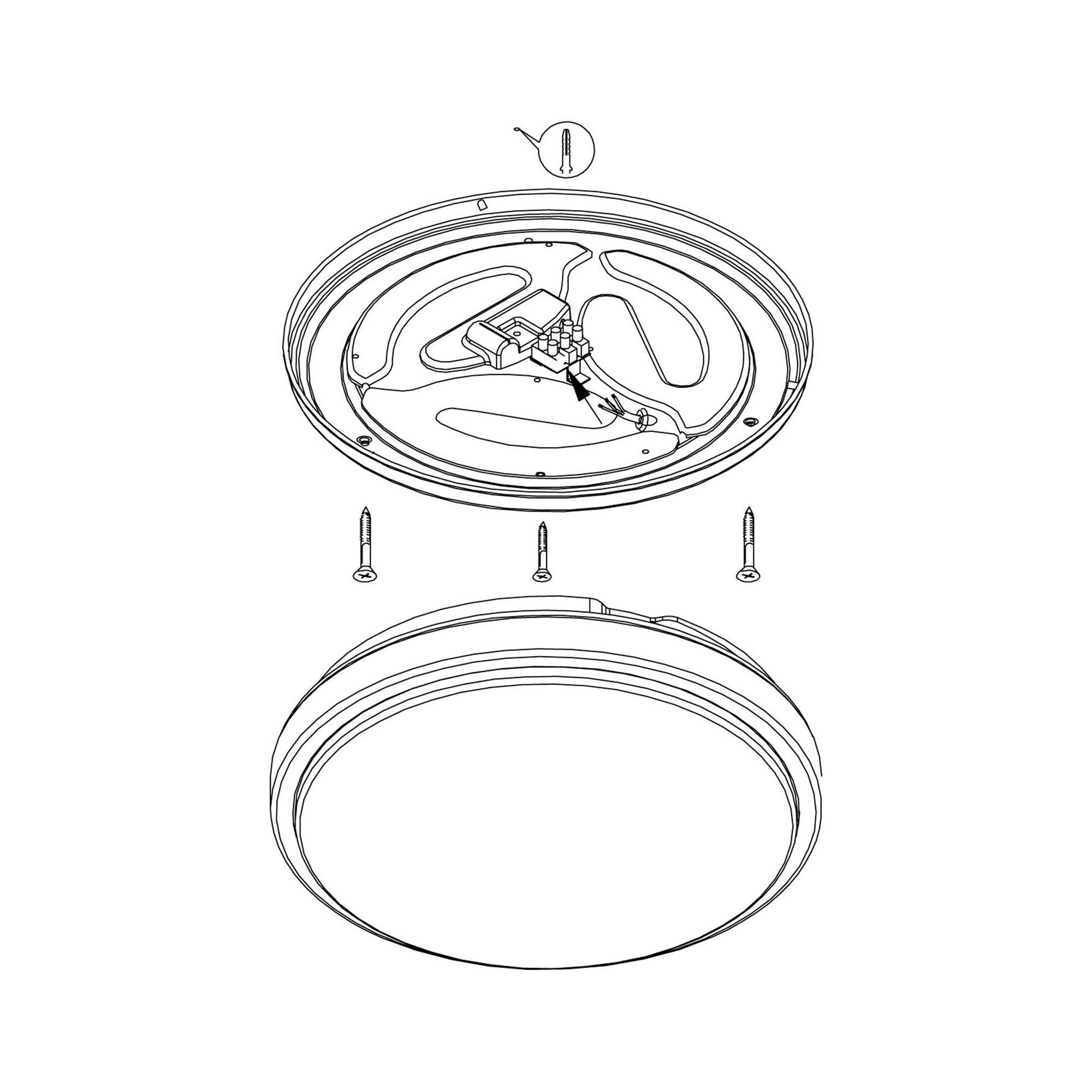 Plafonnier plastique blanc COMPETA 1 LED INT 1X15,6W