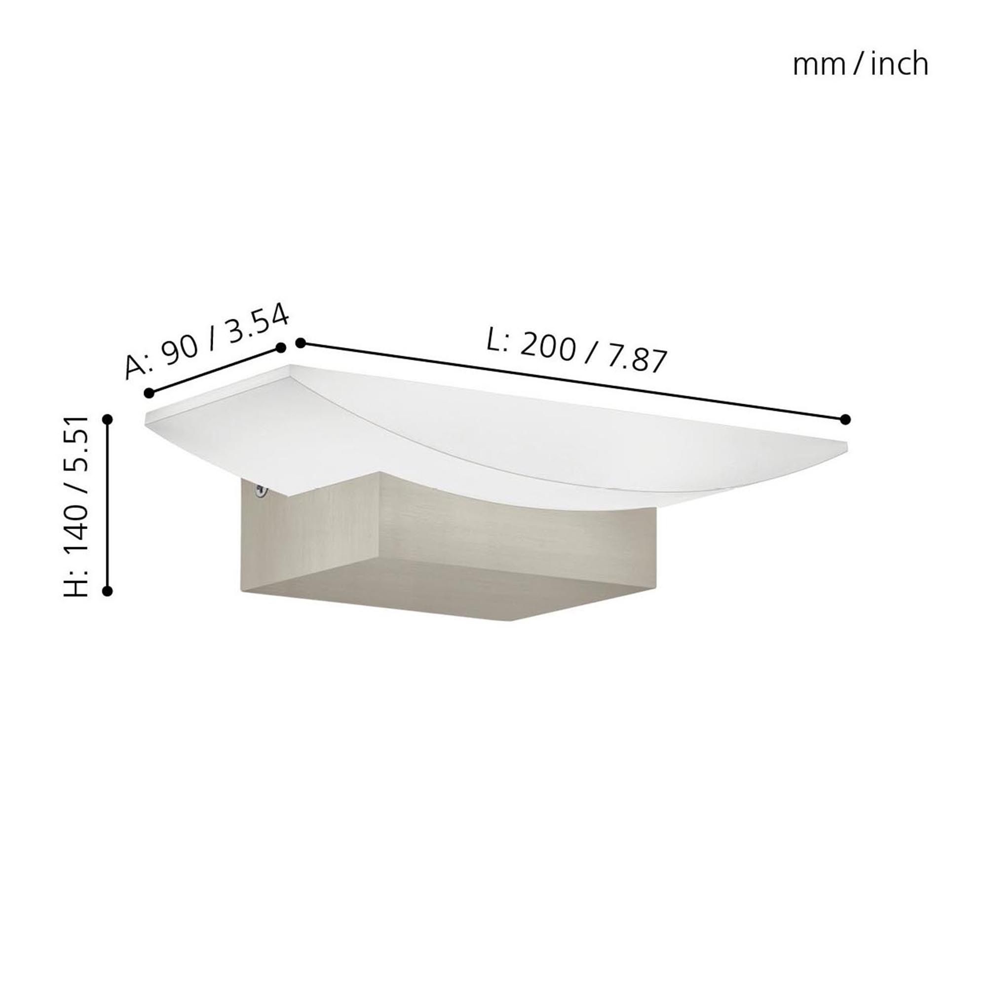 Applique murale métal nickel METRASS LED INT 1X5,6W