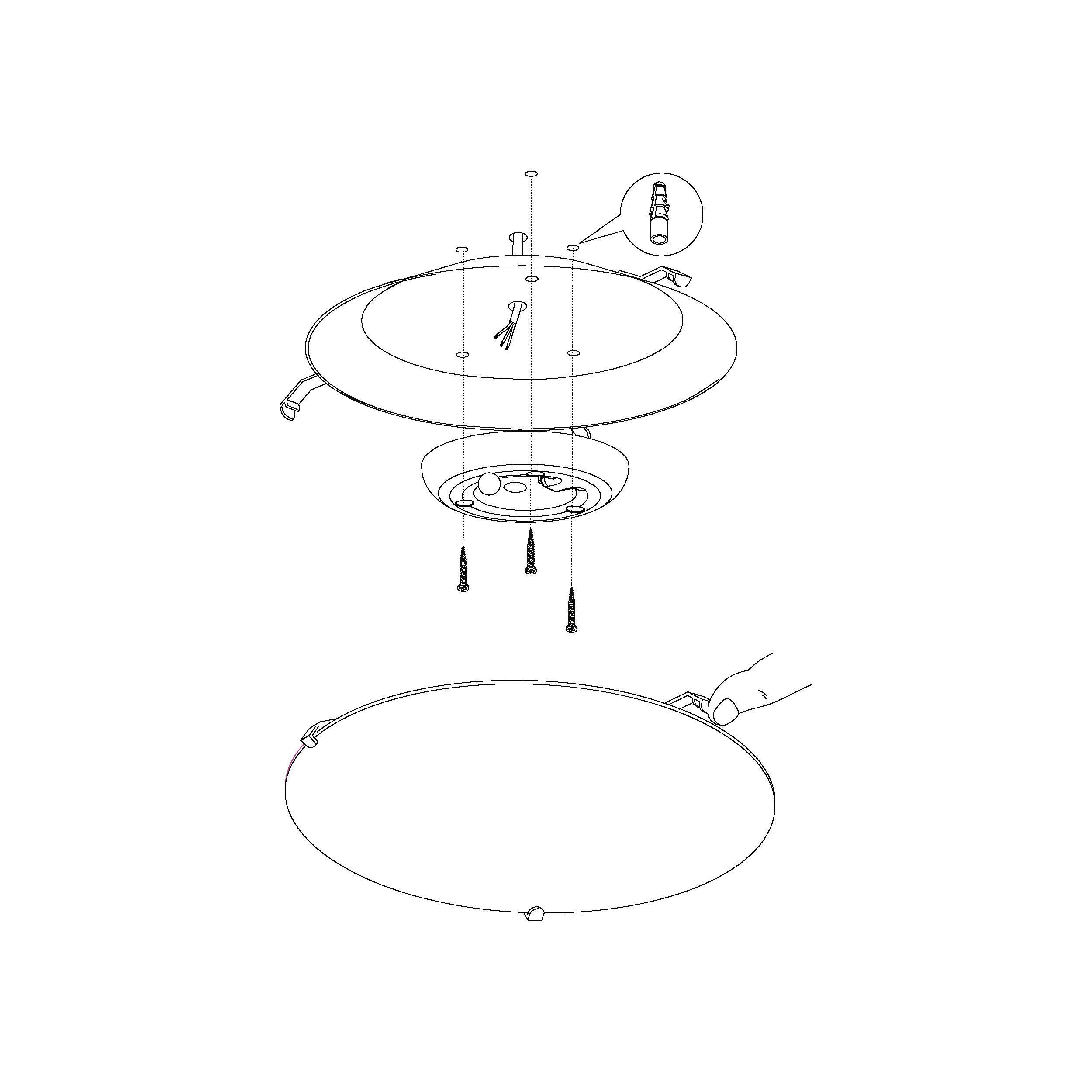 Plafonnier verre blanc MARGITTA 1 D25CM LED INT 3X3,6W