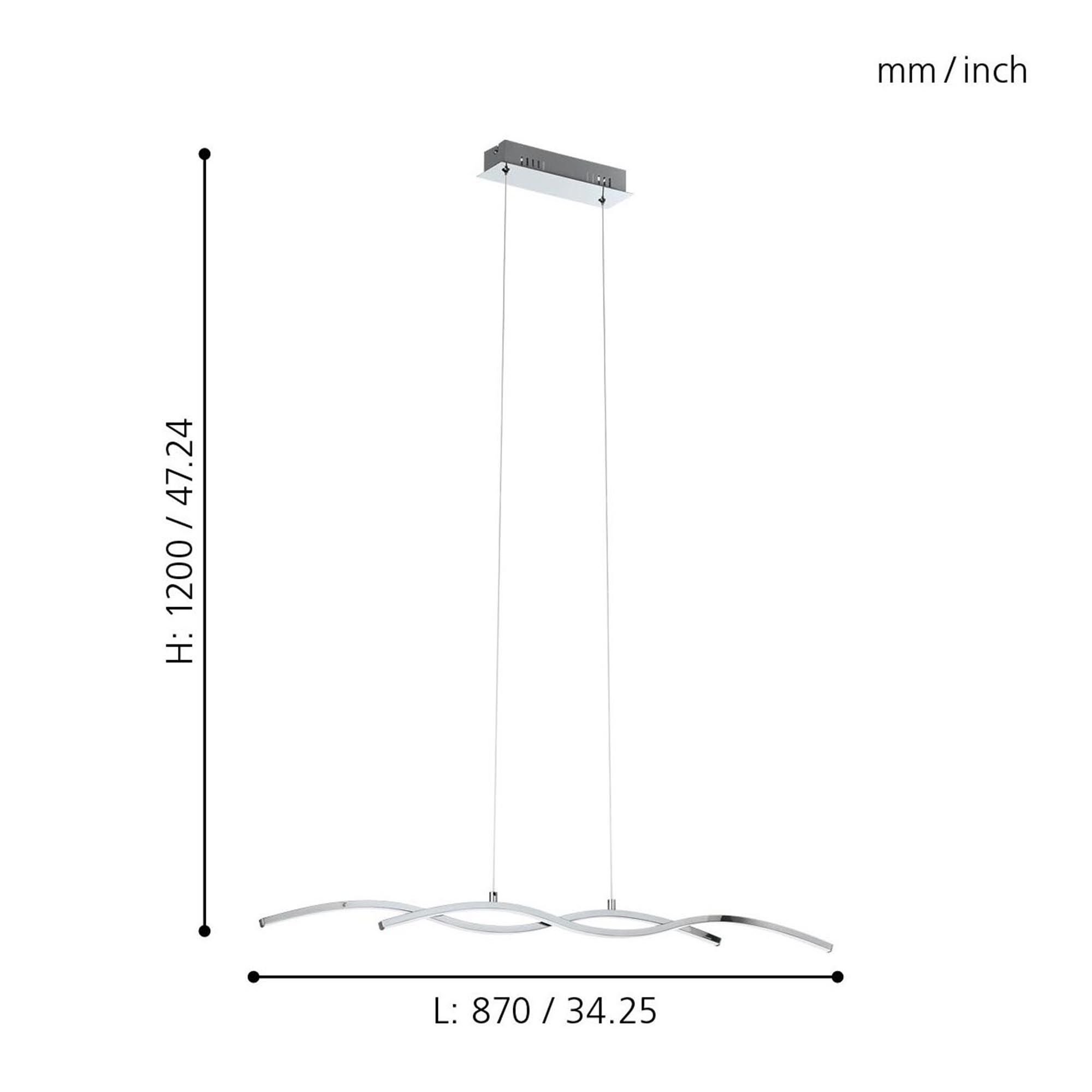 Suspension métal argenté LASANA 2 LED INT 1X19W