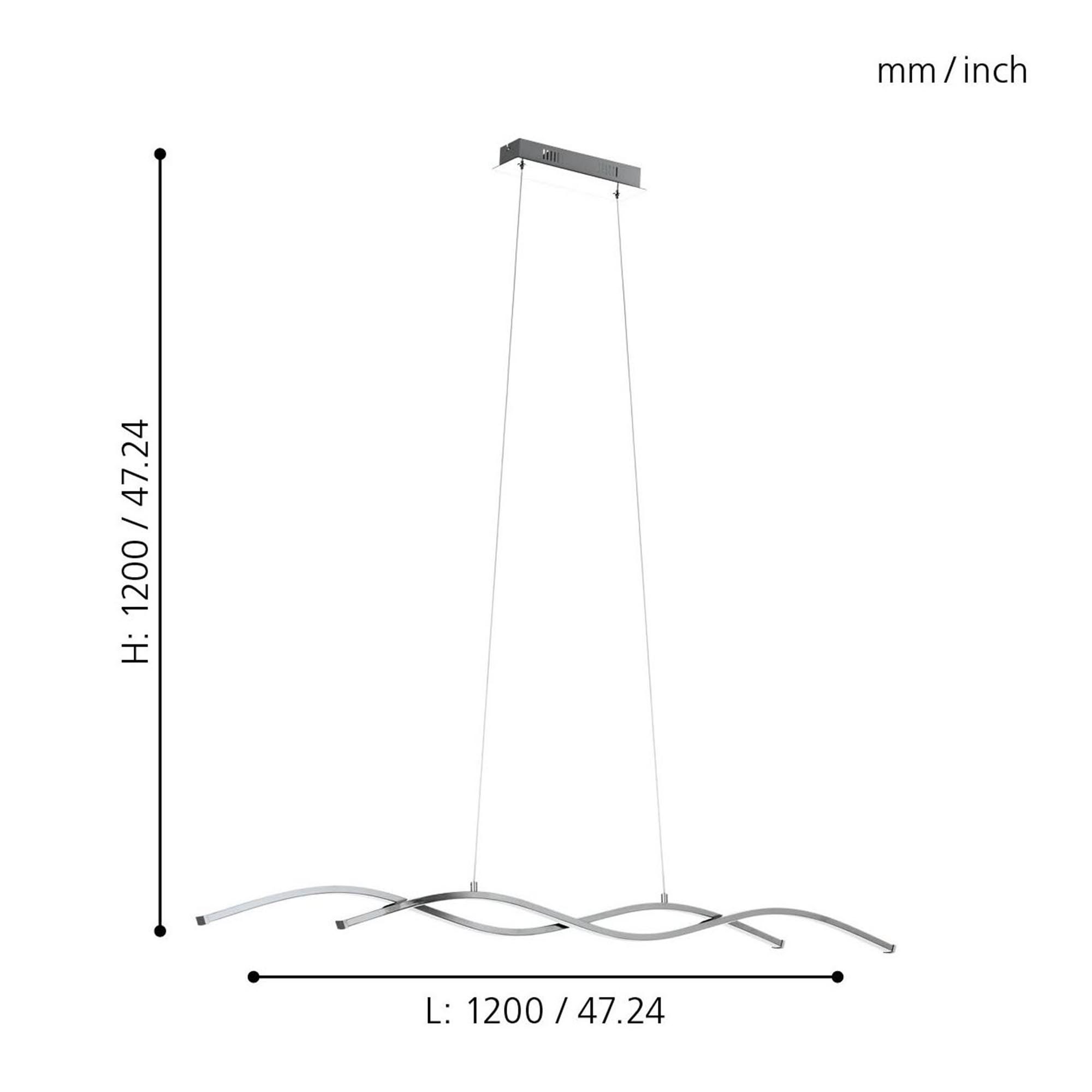 Suspension métal argenté LASANA 2 LED INT 2X13W