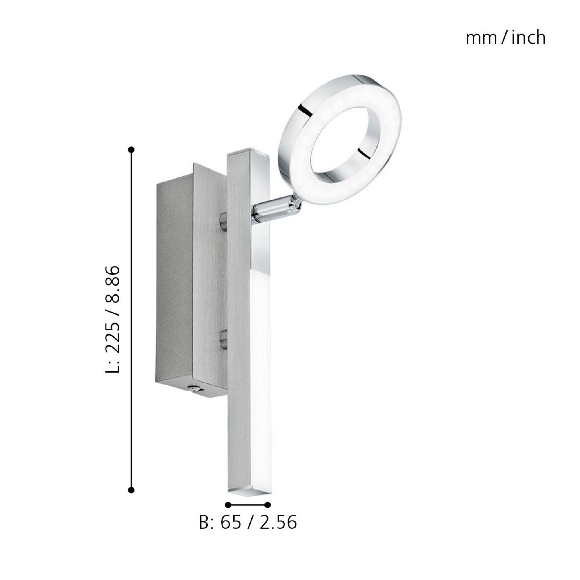 Spot mural 1 lumière métal gris CARDILLIO 1 LED INT 1X3,2W