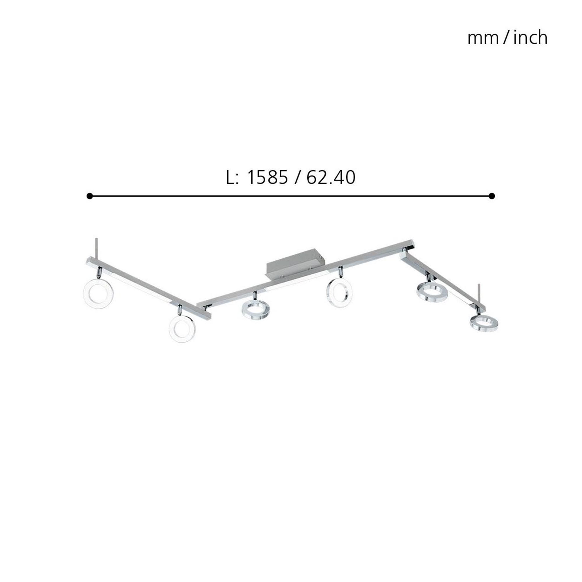 Spot de plafond réglette/plaf métal gris CARDILLIO 1 LED INT 6X3,2W