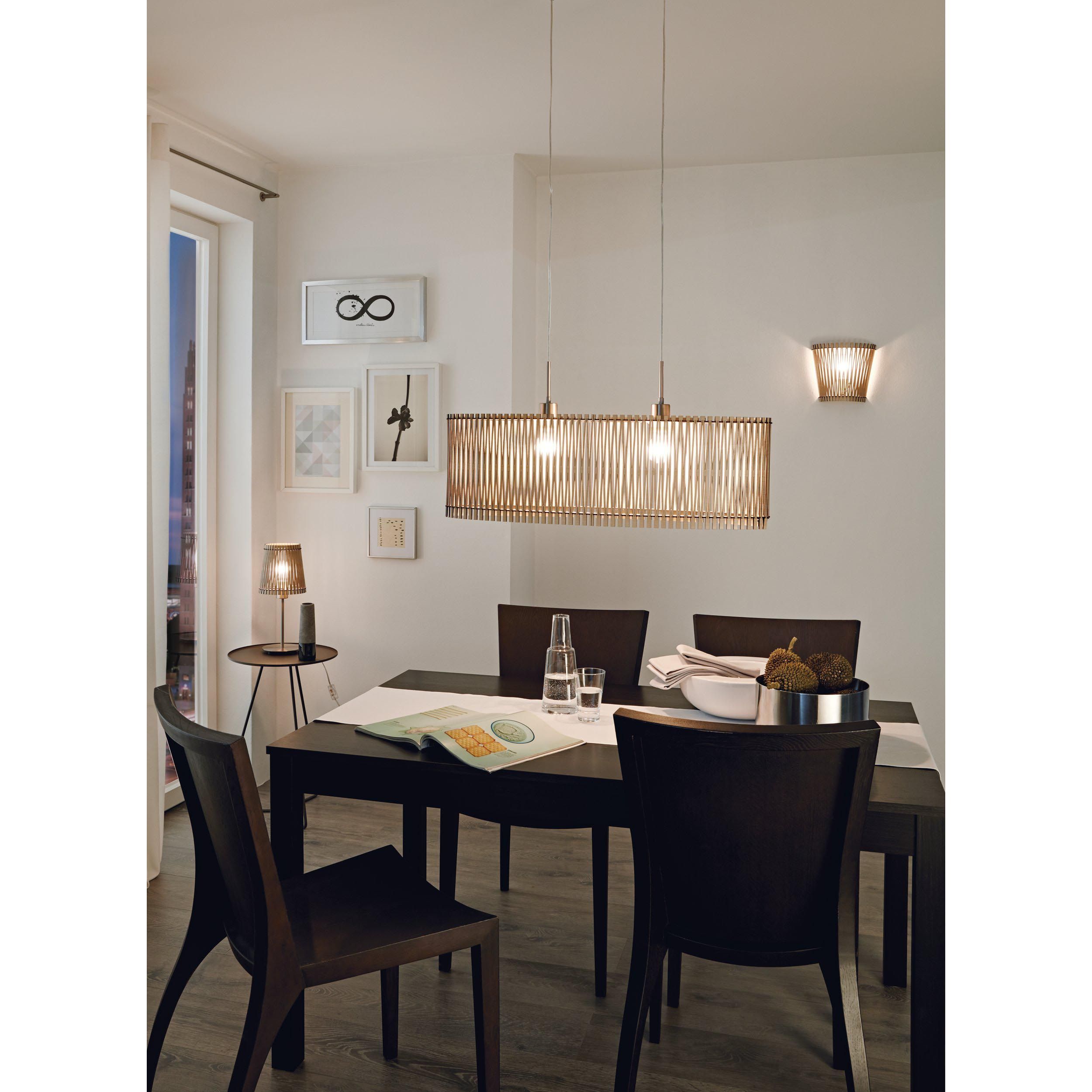 Suspension bois naturel SENDERO E27 2X60W