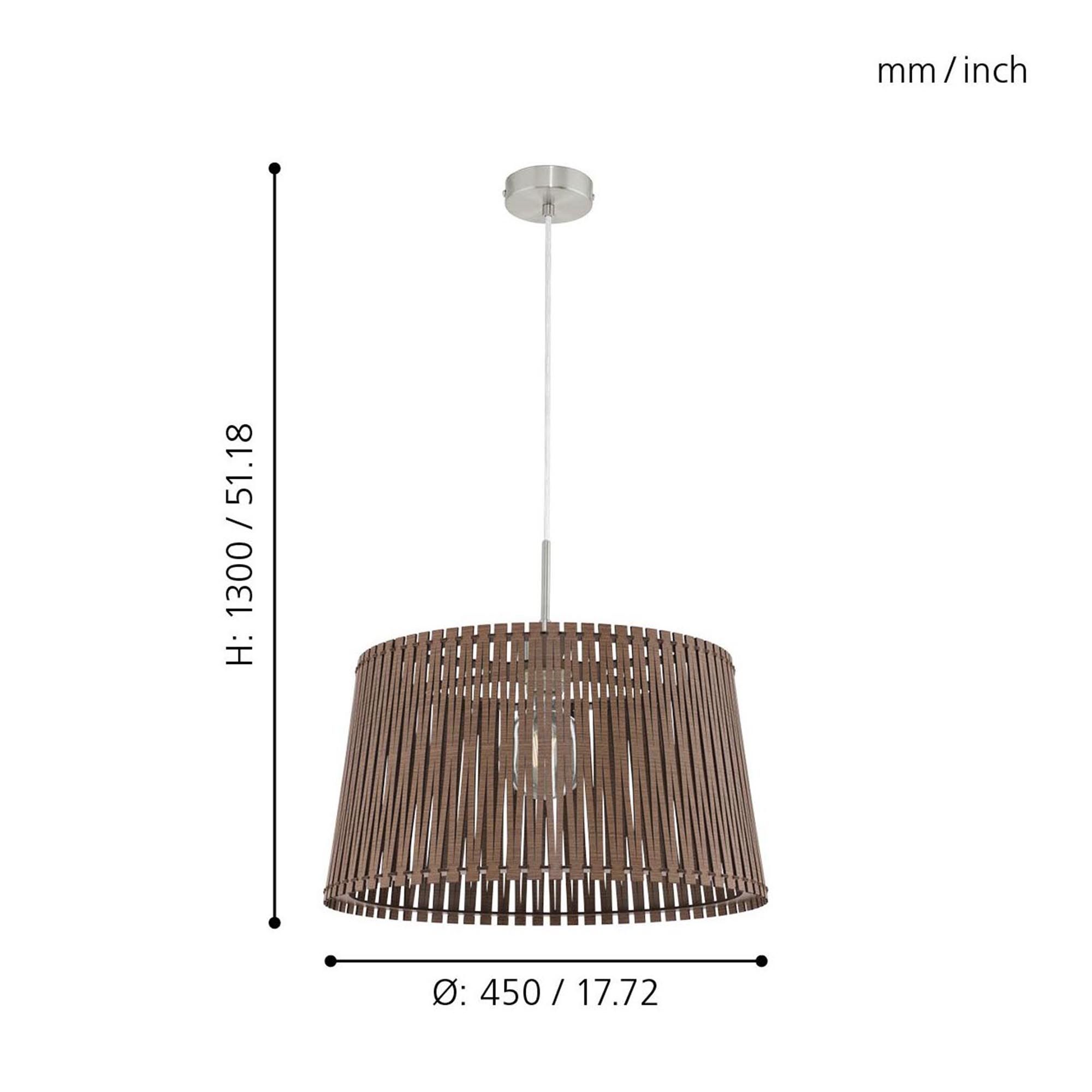 Suspension bois marron SENDERO E27 1X60W