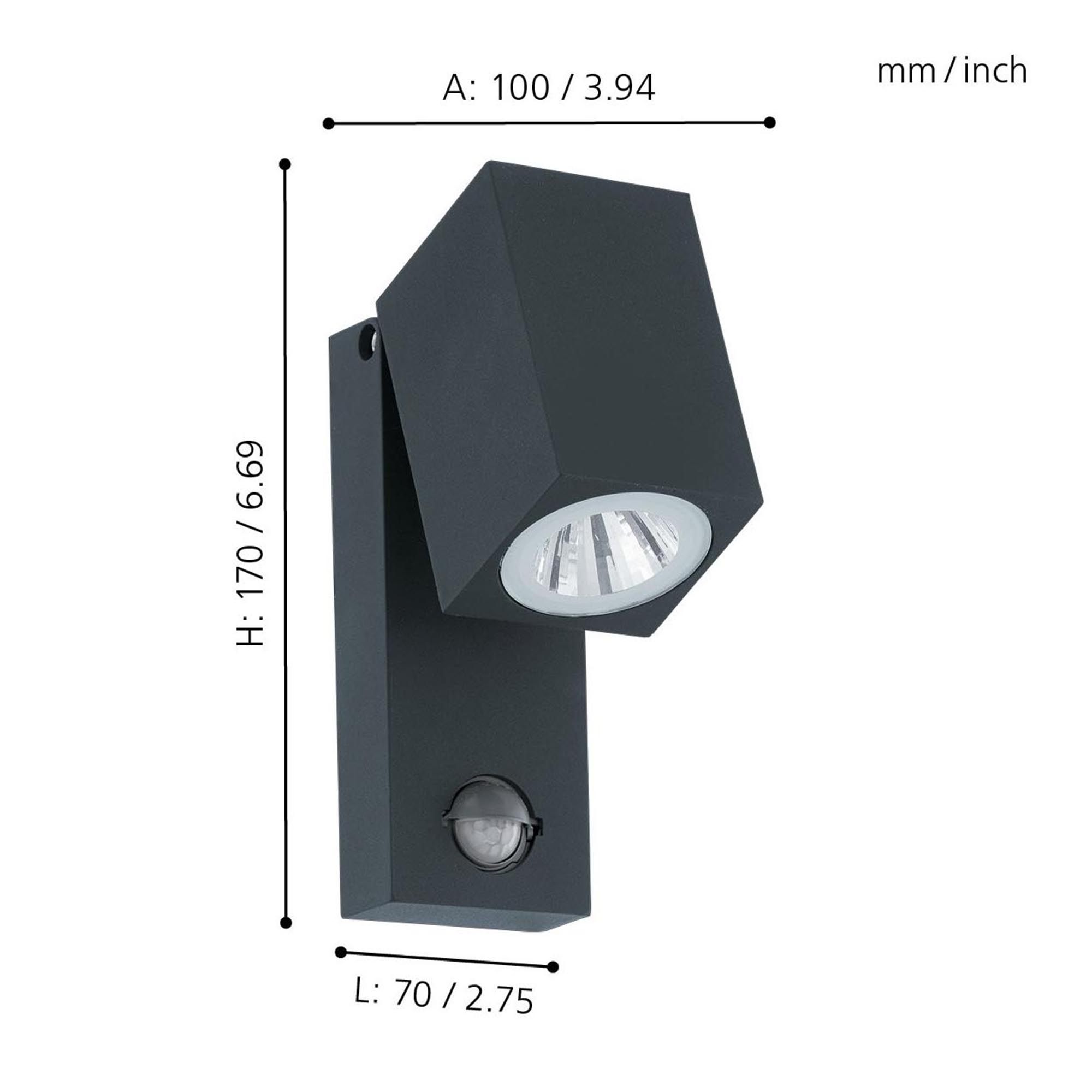 Applique extérieure métal anthracite SAKEDA LED INT 1X5W