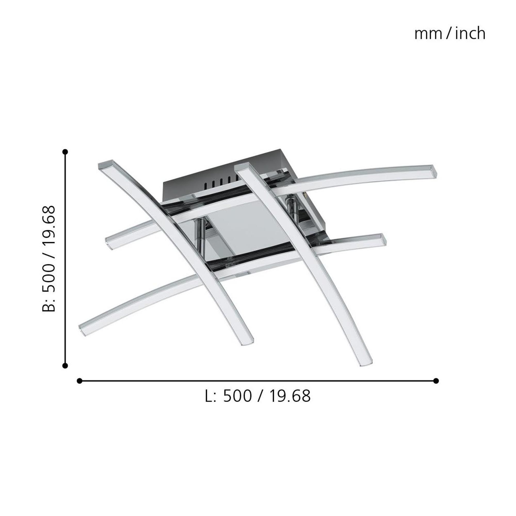 Plafonnier métal argenté NEVADO LED INT 2X18W