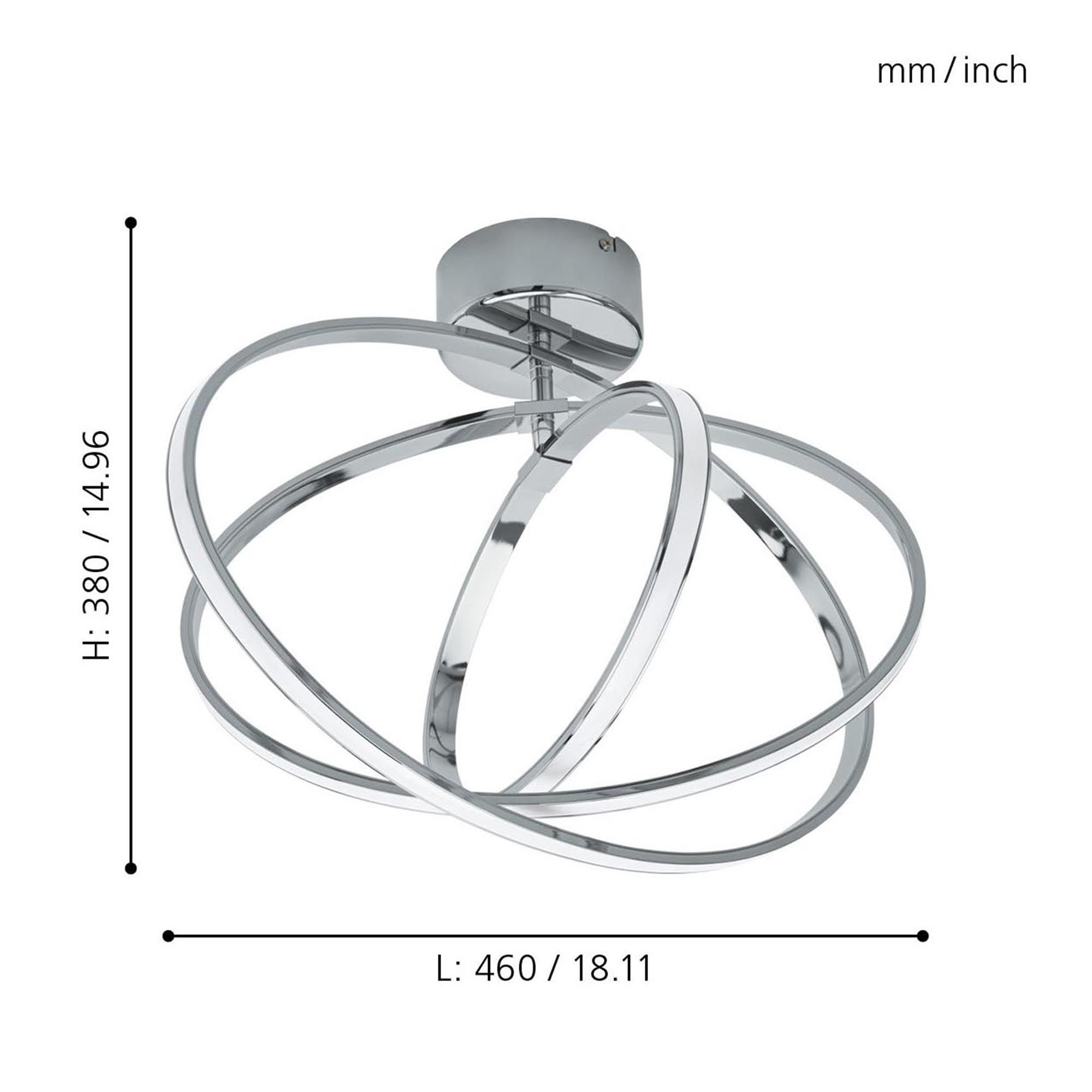 Plafonnier métal argenté SELVINA LED INT 2X28W