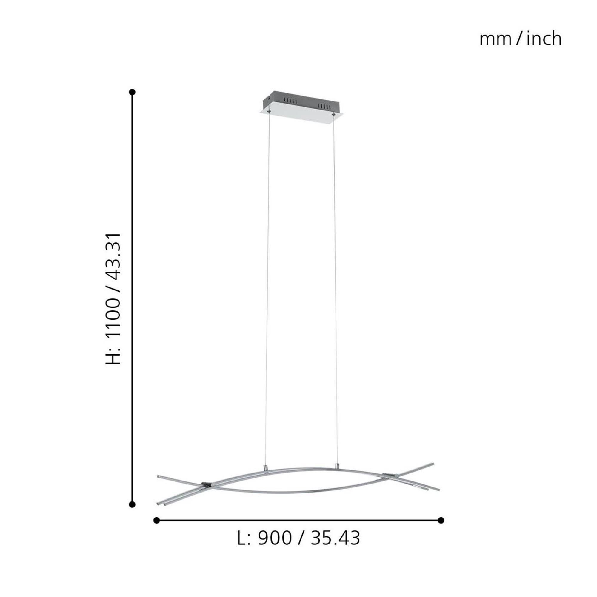 Suspension métal argenté NEVADO LED INT 1X23,6W