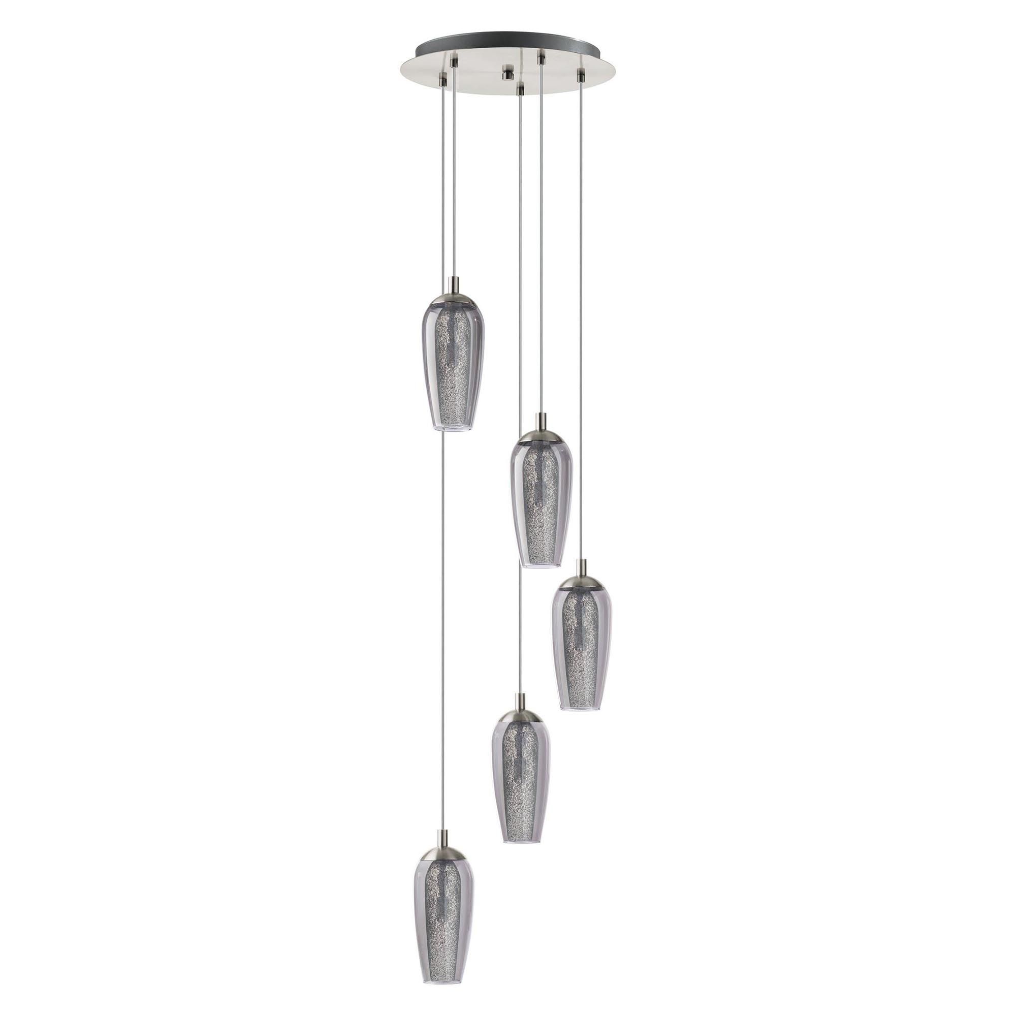 Suspension verre nickel mat FARSALA G9 5X3W