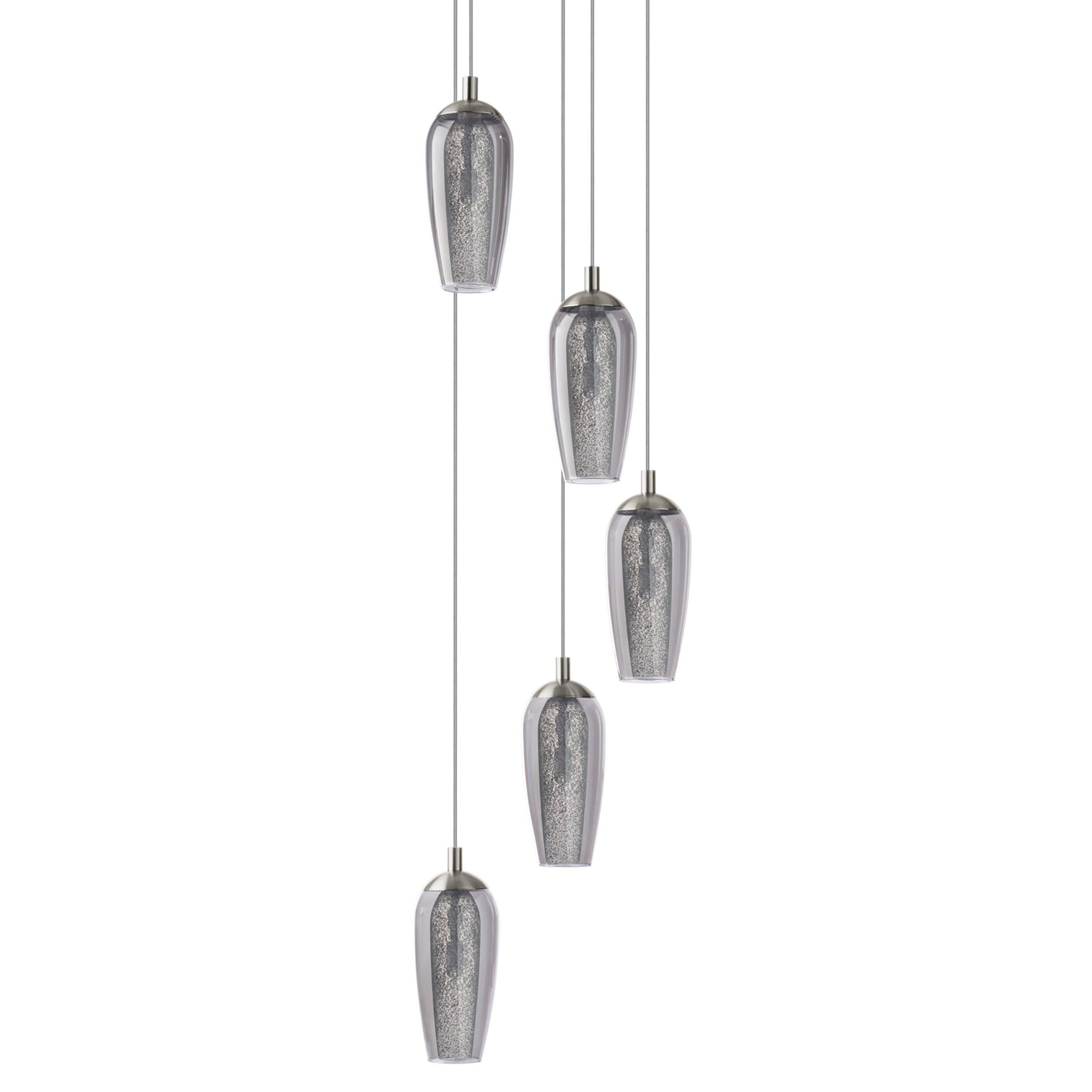 Suspension verre nickel mat FARSALA G9 5X3W