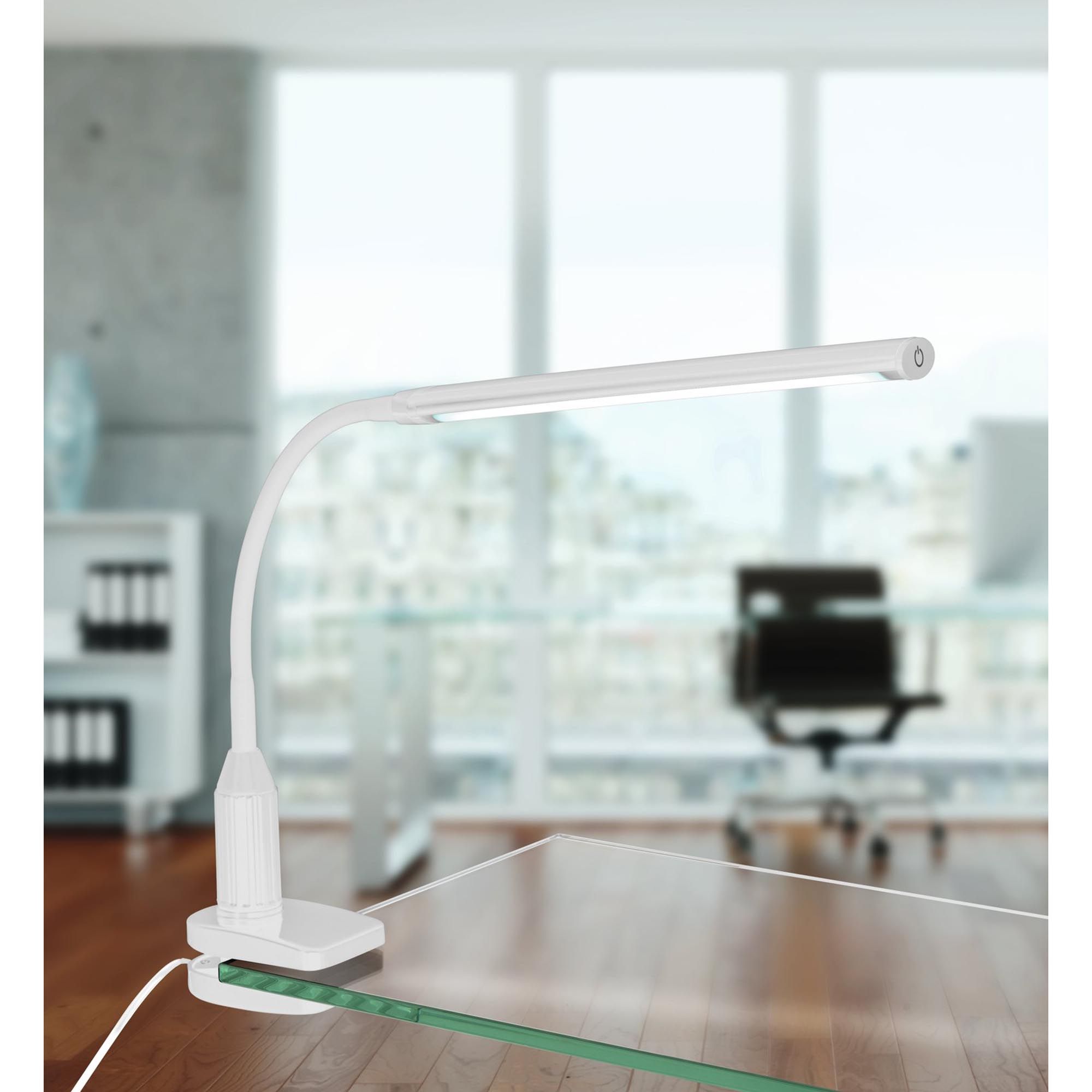 Lampe de bureau en plastique blanc LAROA H27,5CM LED INT 4,2W