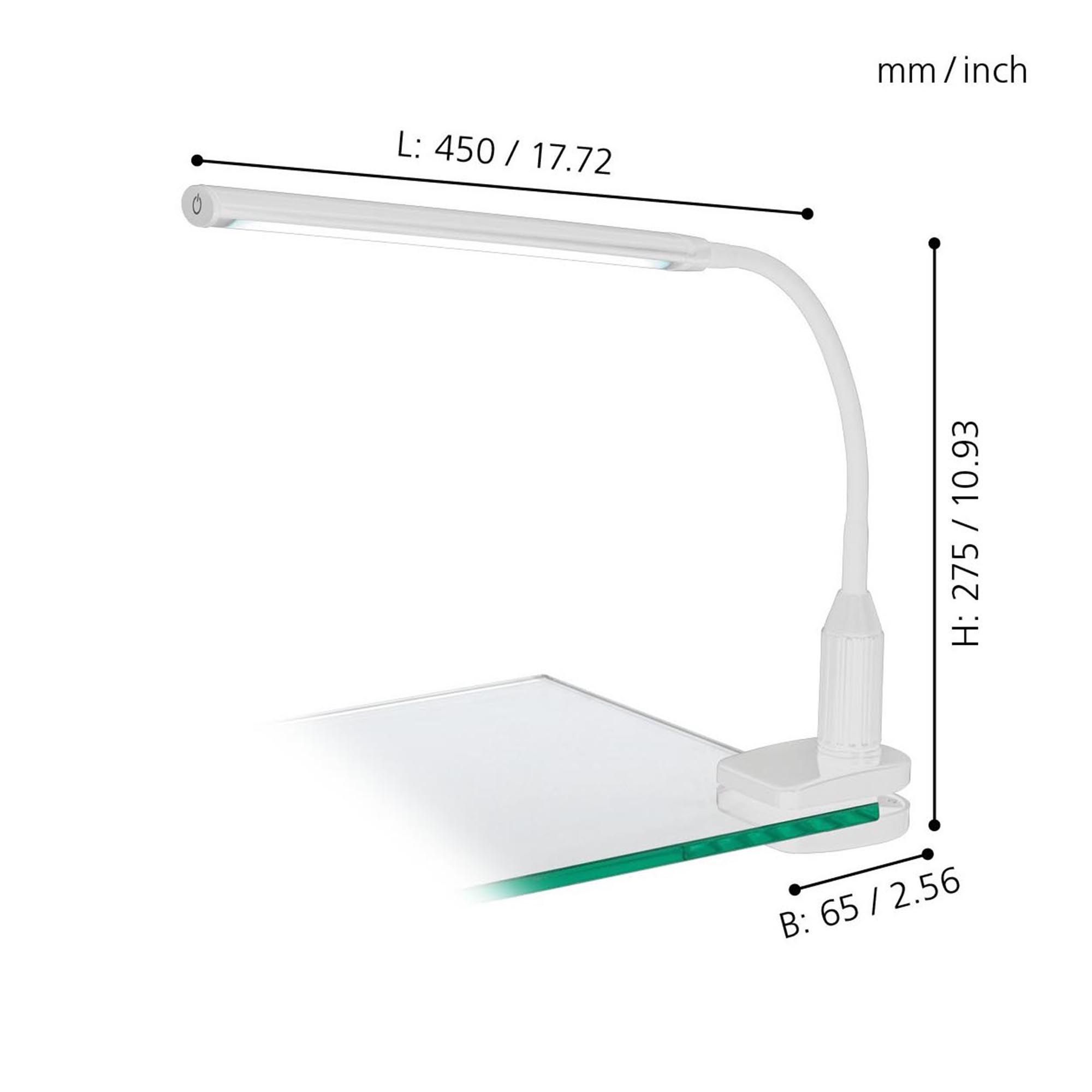 Lampe de bureau en plastique blanc LAROA H27,5CM LED INT 4,2W