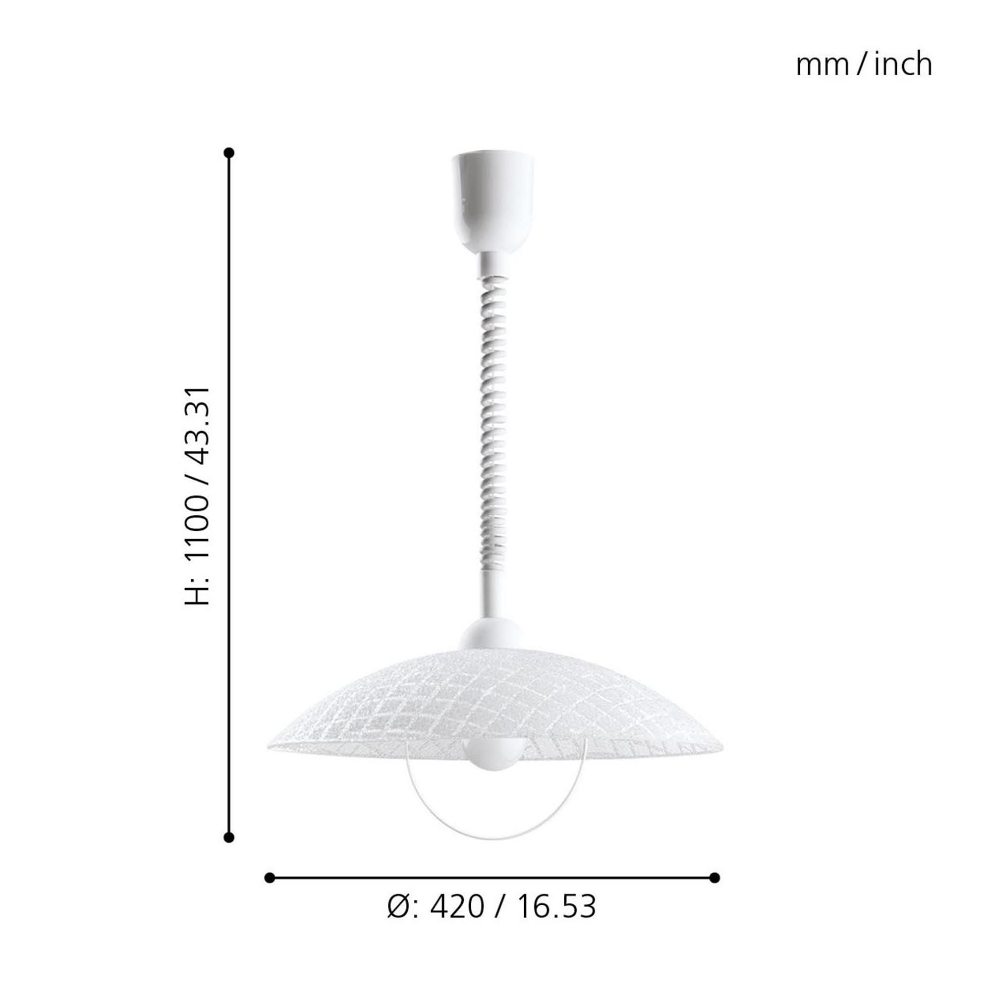 Suspension plastique blanc ALVEZ E27 1X60W