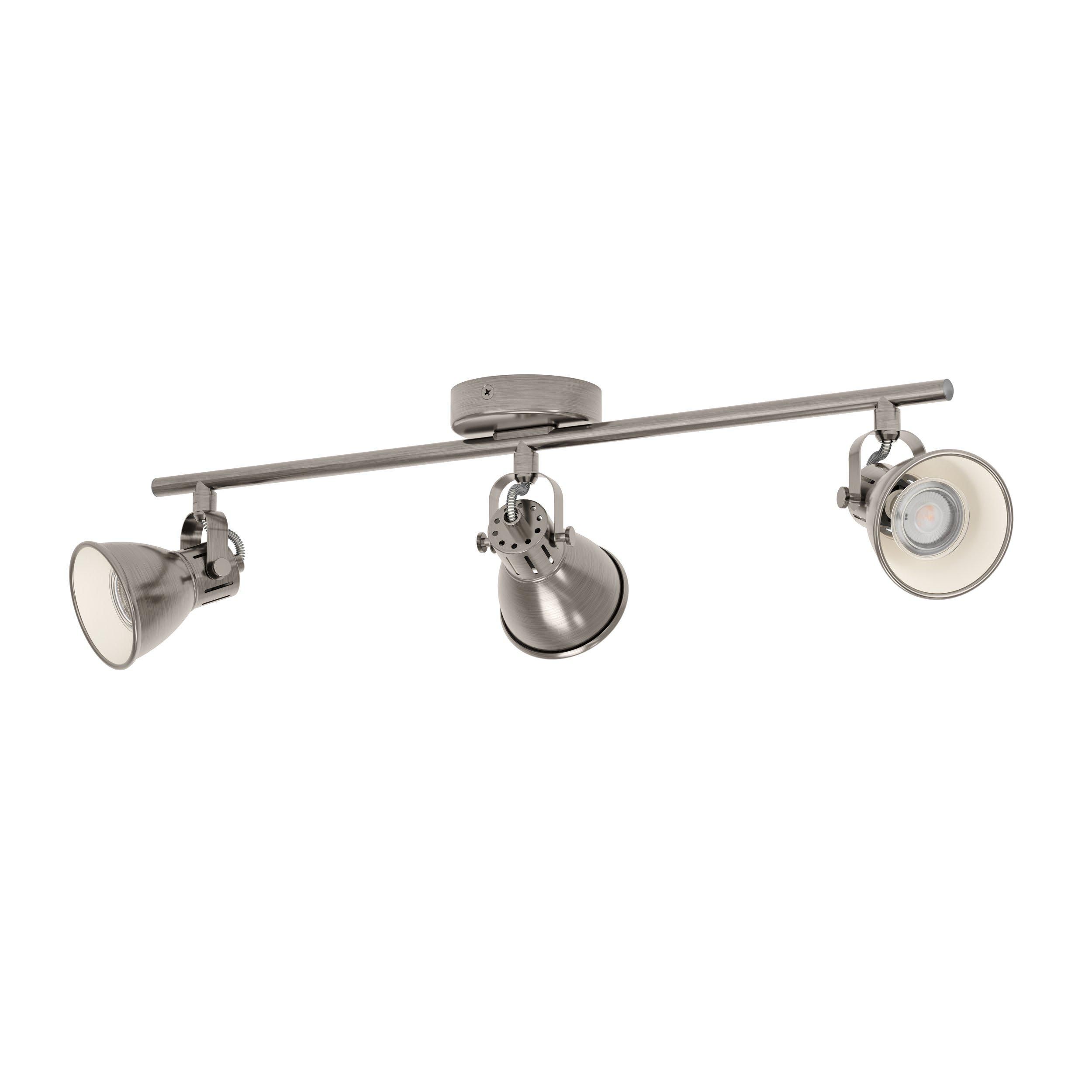 Spot de plafond réglette/plaf métal argenté SERAS GU10 3X3W