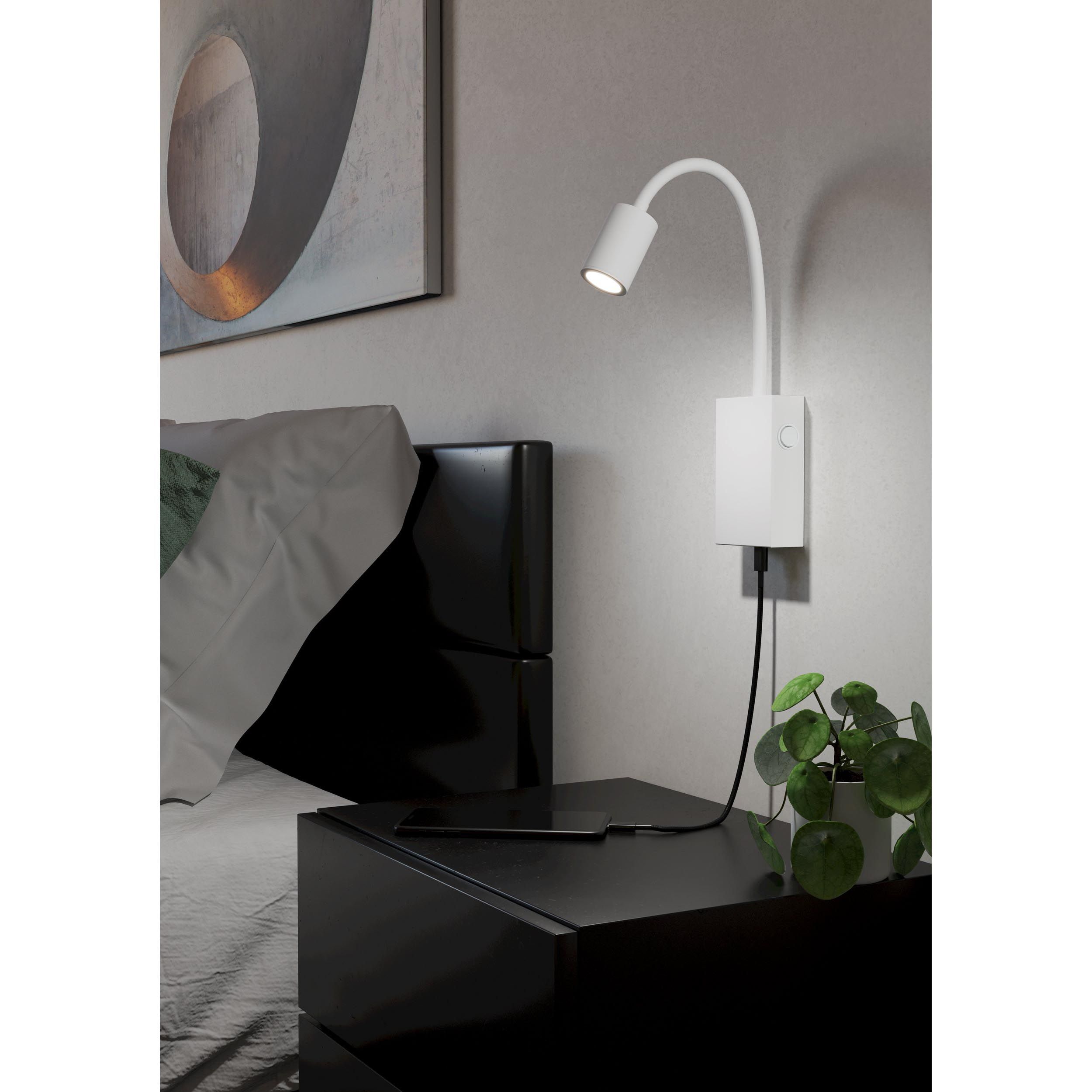 Applique de tete de lit métal blanc TAZZOLI LED INT 1X3,8W