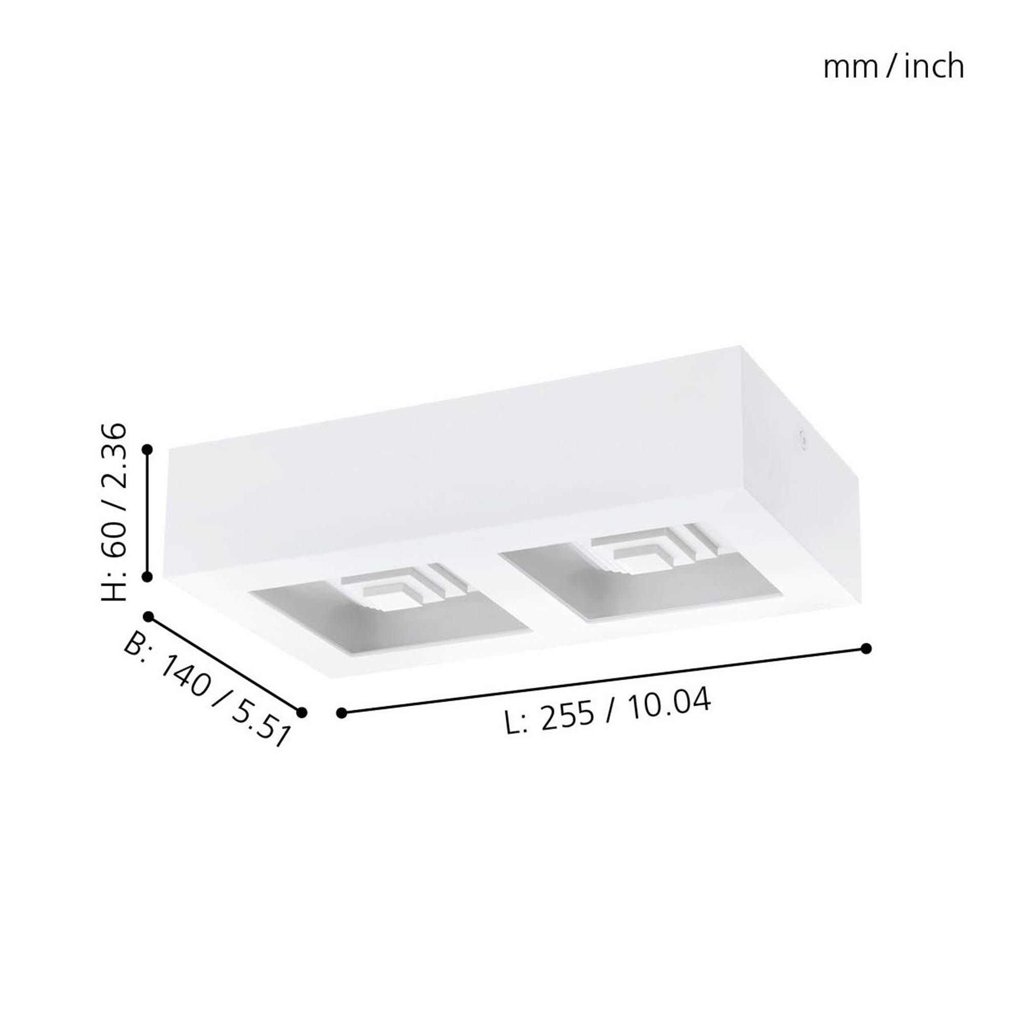 Plafonnier métal blanc FERREROS LED INT 2X6,3W