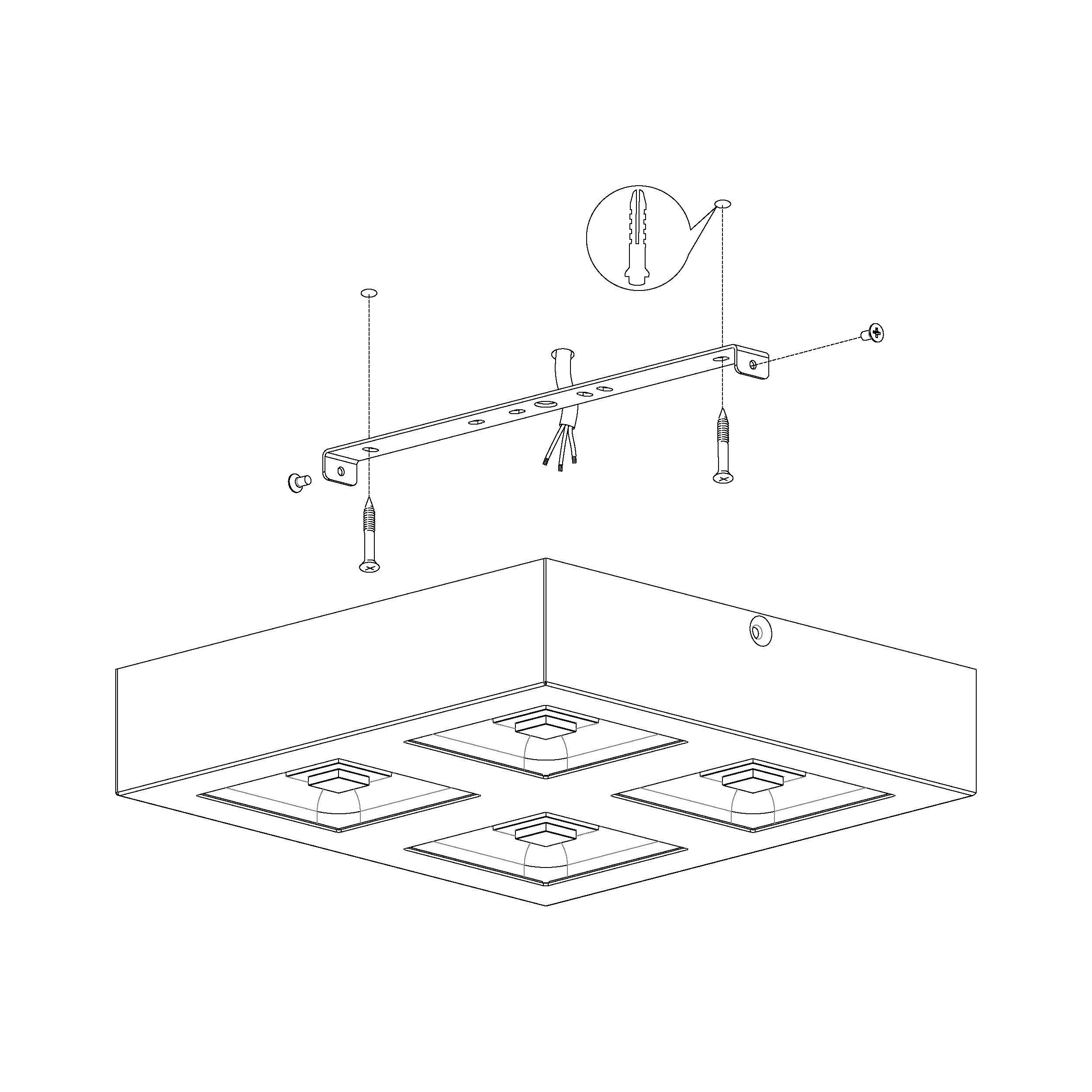 Plafonnier métal blanc FERREROS LED INT 4X6,3W