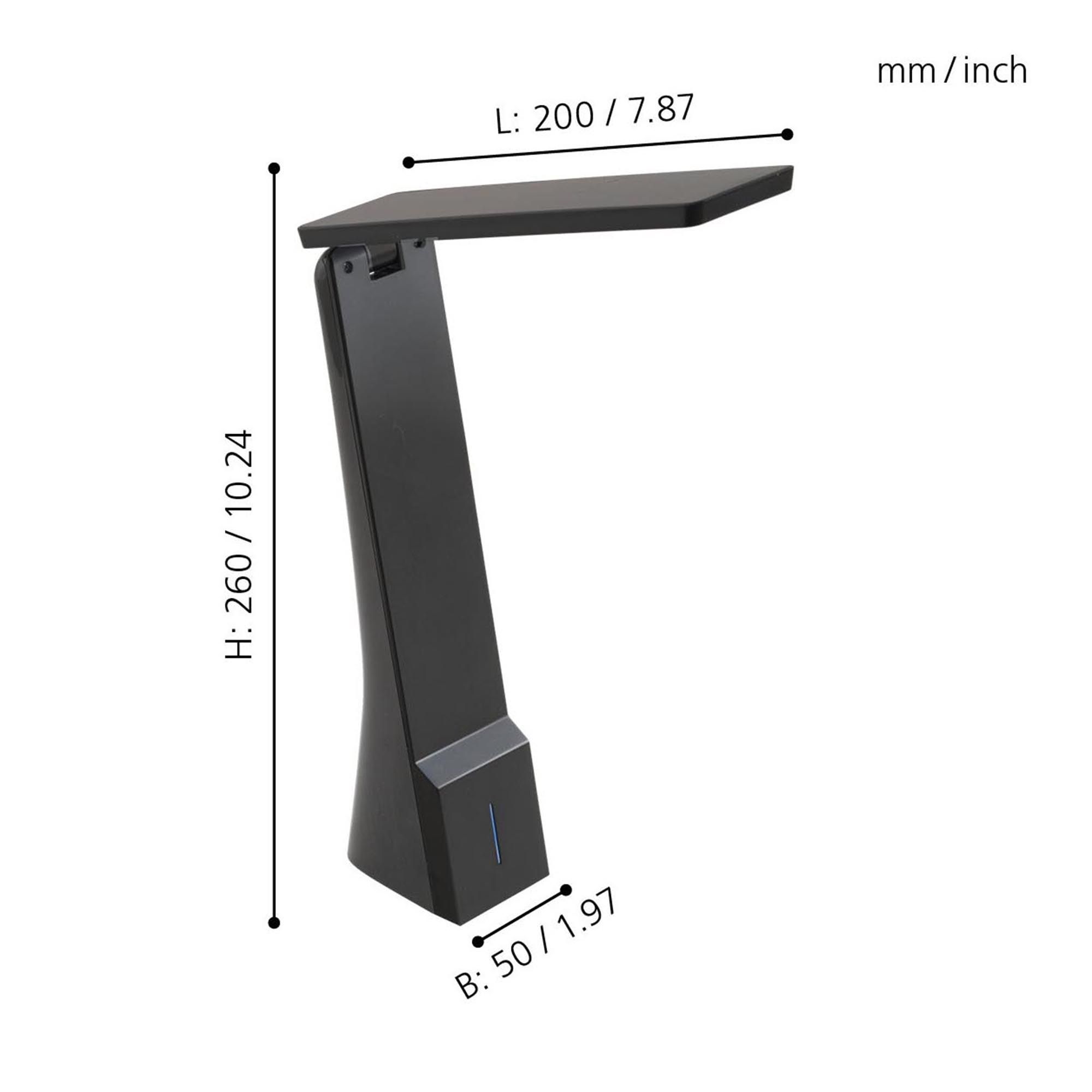 Lampe de bureau plastique noir LA SECA LED INT 1X1,8W