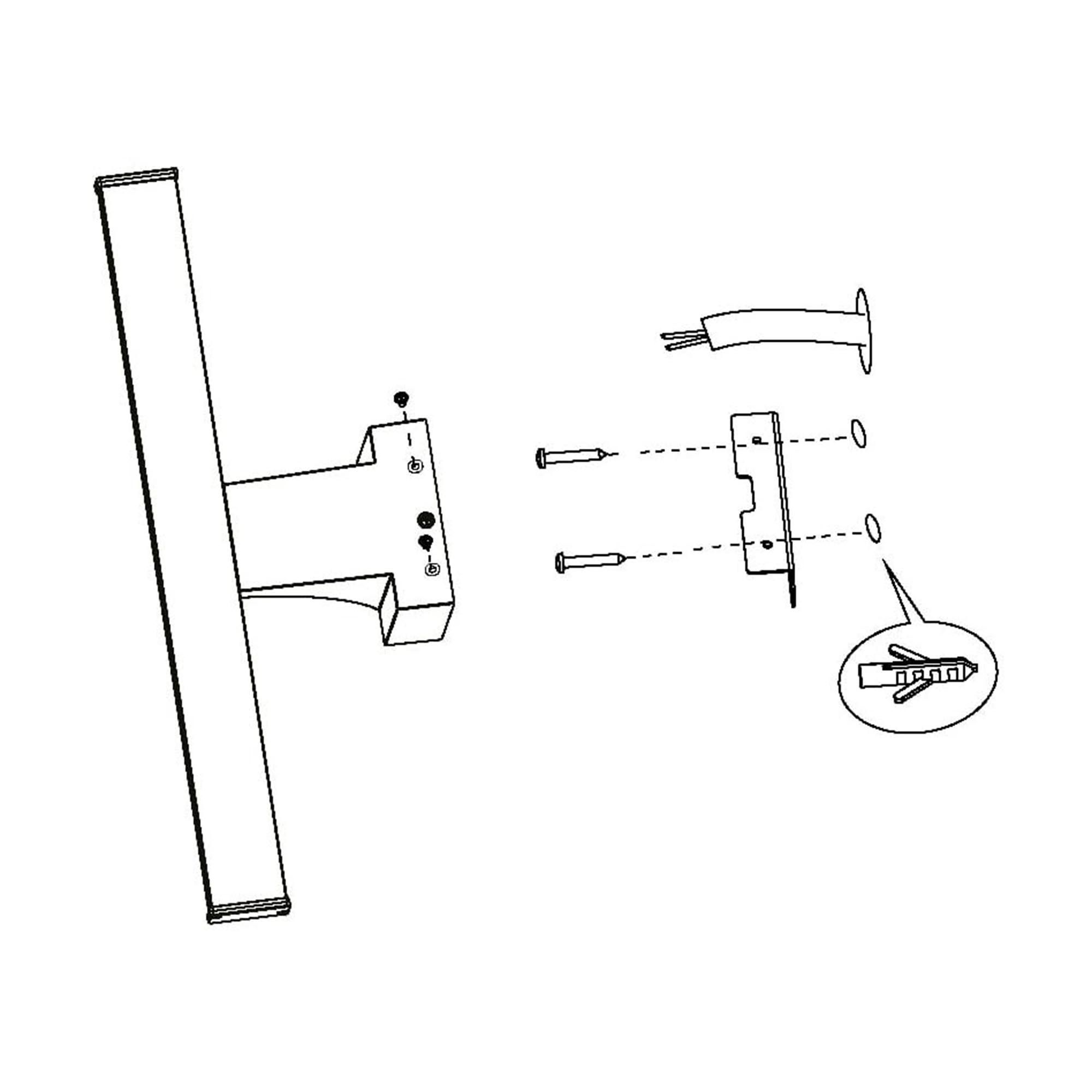 Applique murale plastique argenté PANDELLA 2 LED INT 1X7,4W