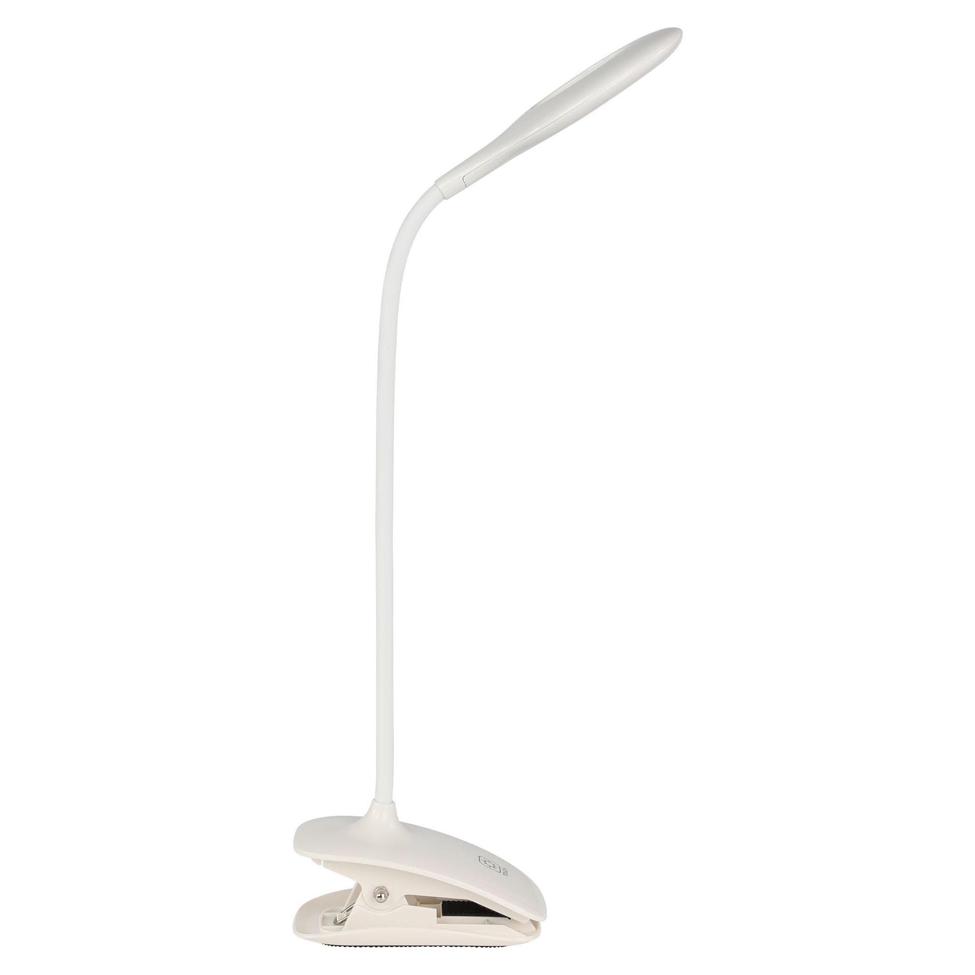 Lampe de bureau pince en plastique blanc CABADO LED INT 1,6W