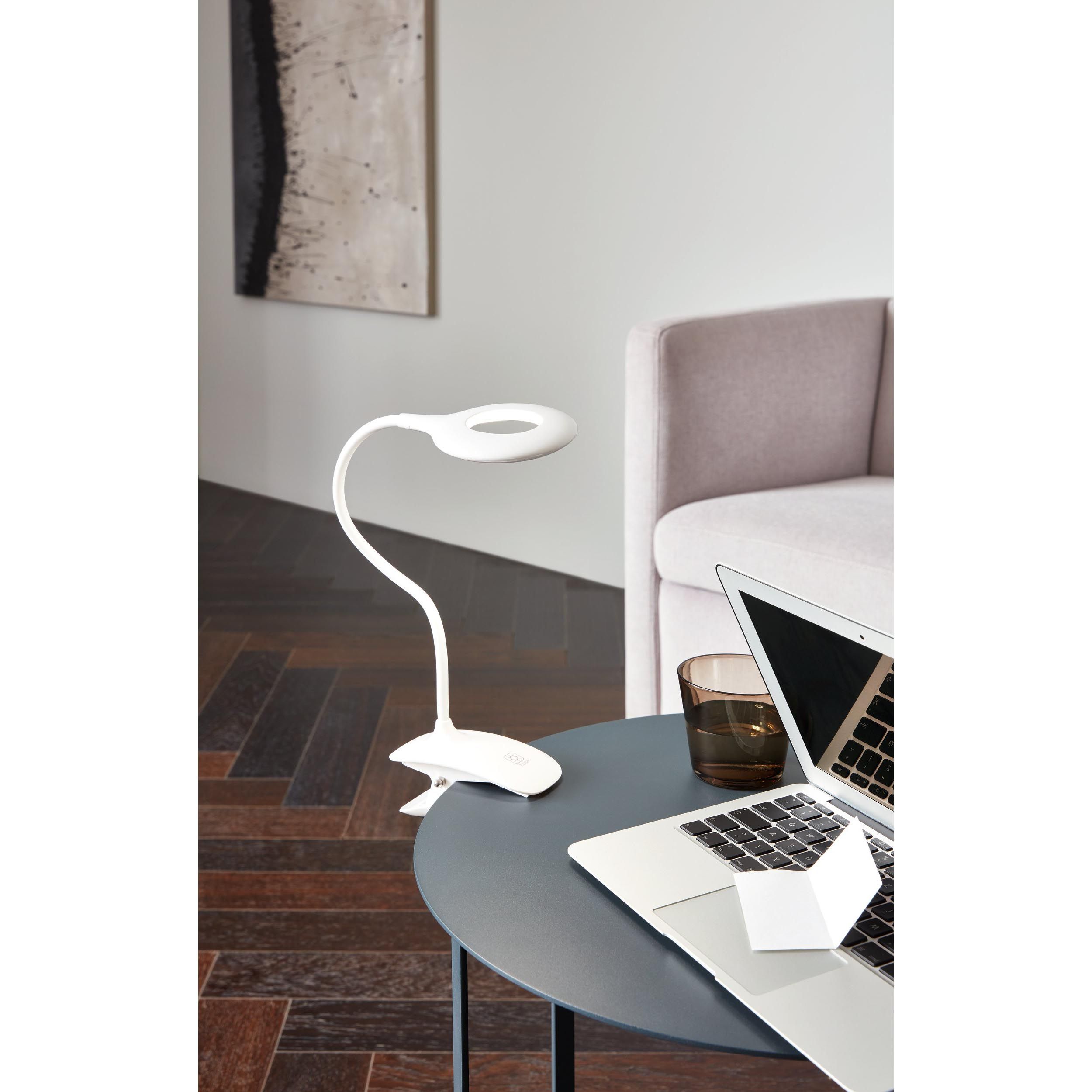 Lampe de bureau pince en plastique blanc CABADO LED INT 1,6W