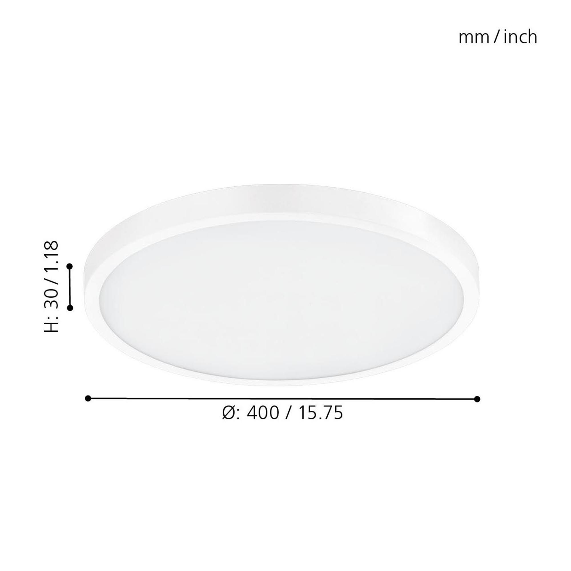 Plafonnier plastique blanc FUEVA 1 D40CM LED INT 1X22,3W