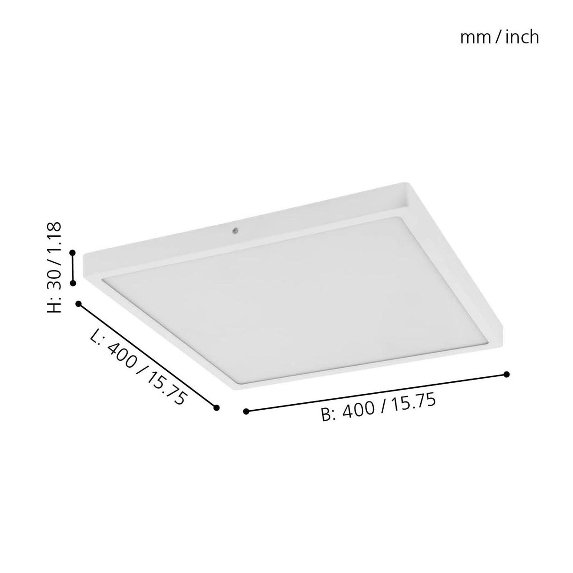 Plafonnier plastique blanc FUEVA 1 Carré 40X40CM LED INT 1X22W