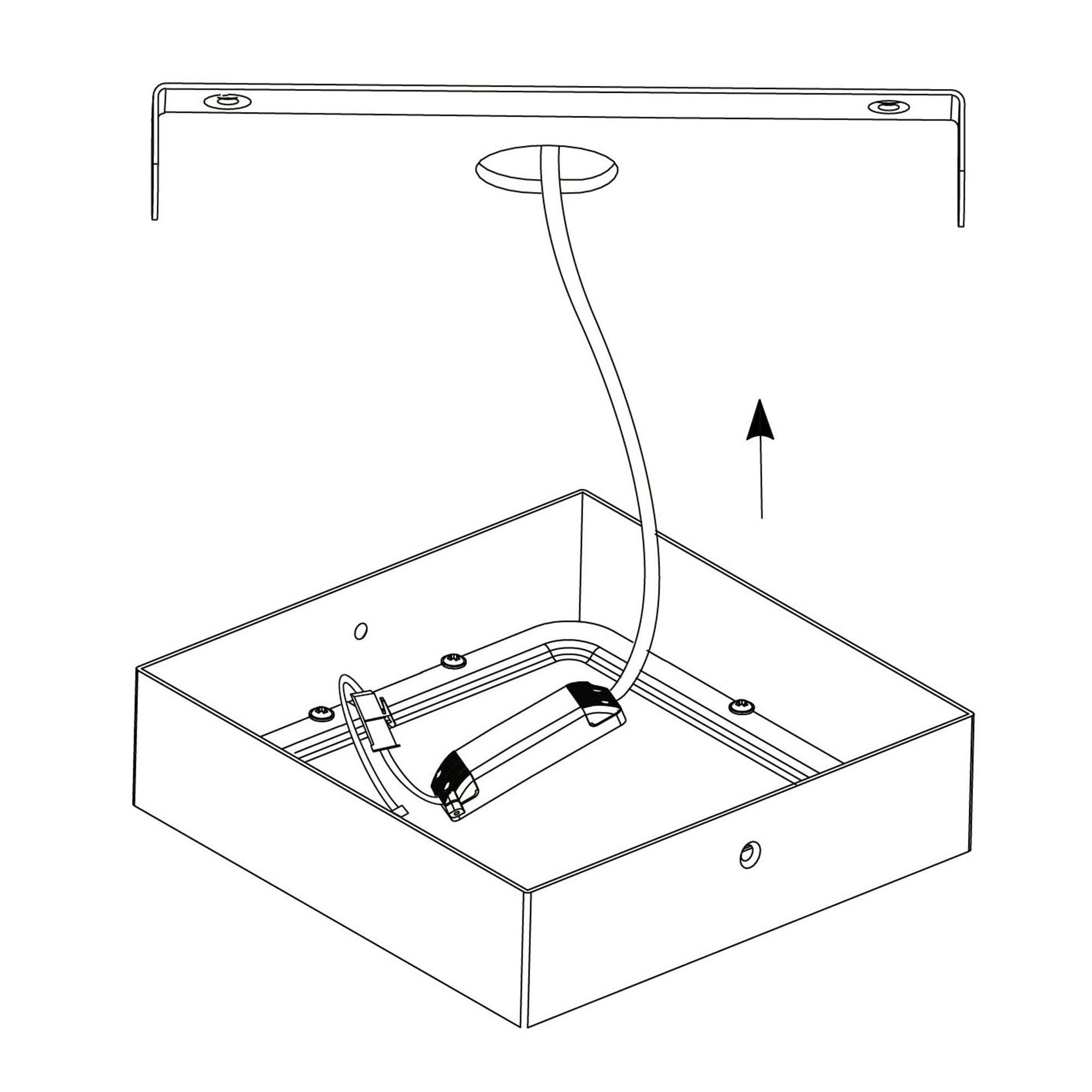 Plafonnier plastique argenté FUEVA 1 Carré 40X40CM LED INT 1X22W