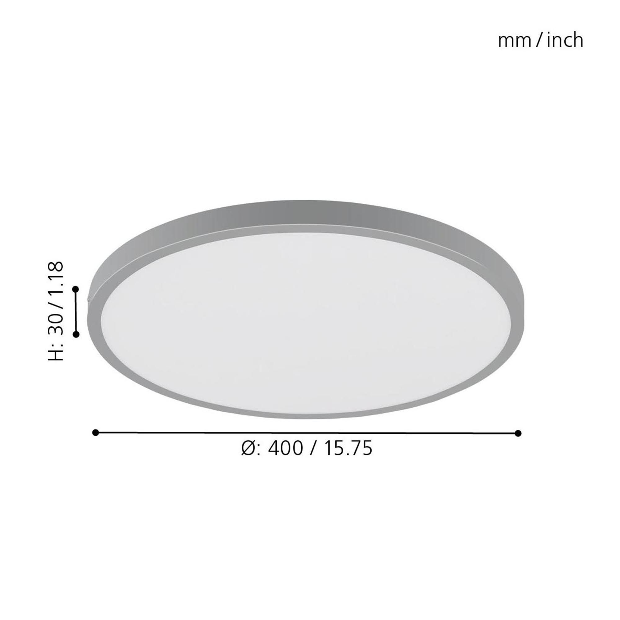 Plafonnier plastique argenté FUEVA 1 Rond D40CM LED INT 1X22,3W