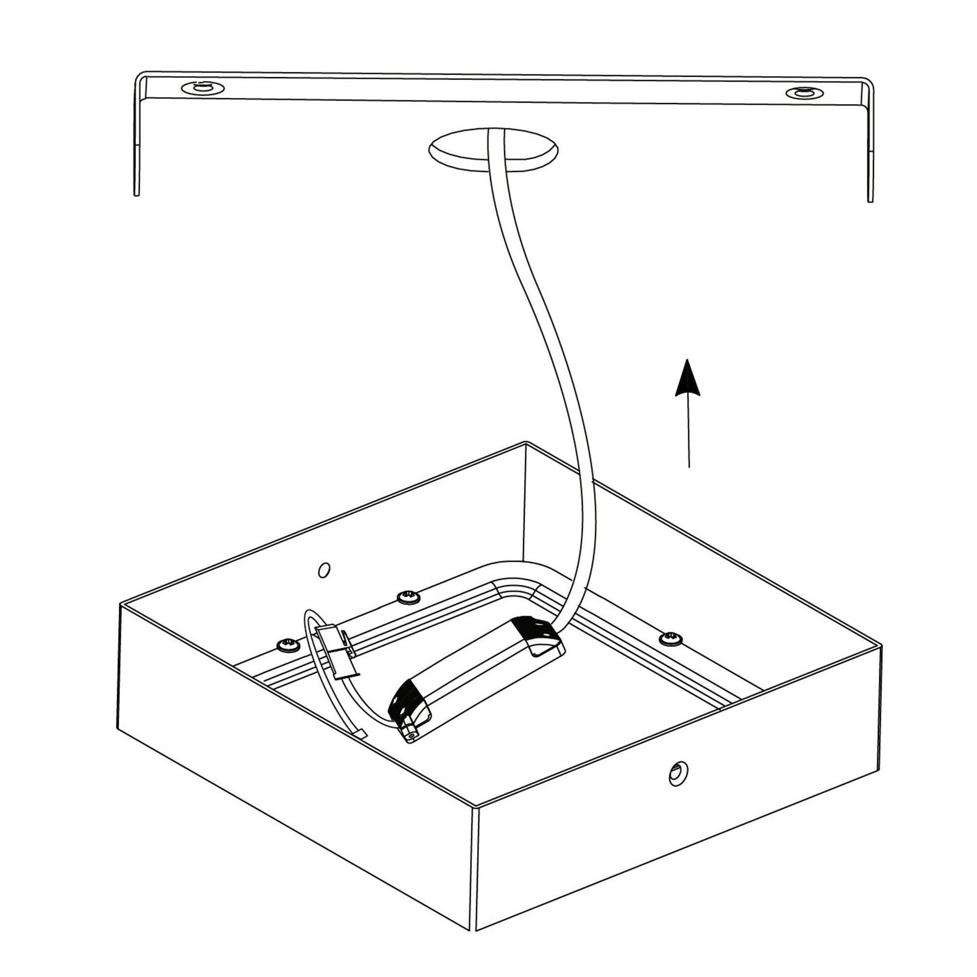 Plafonnier plastique argenté FUEVA 1 40X40CM LED INT 1X22W