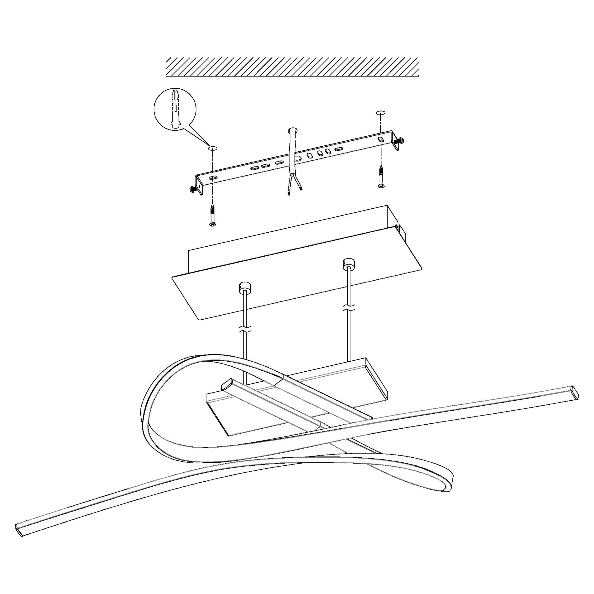 Suspension métal rose PALOZZA LED INT 1X19W