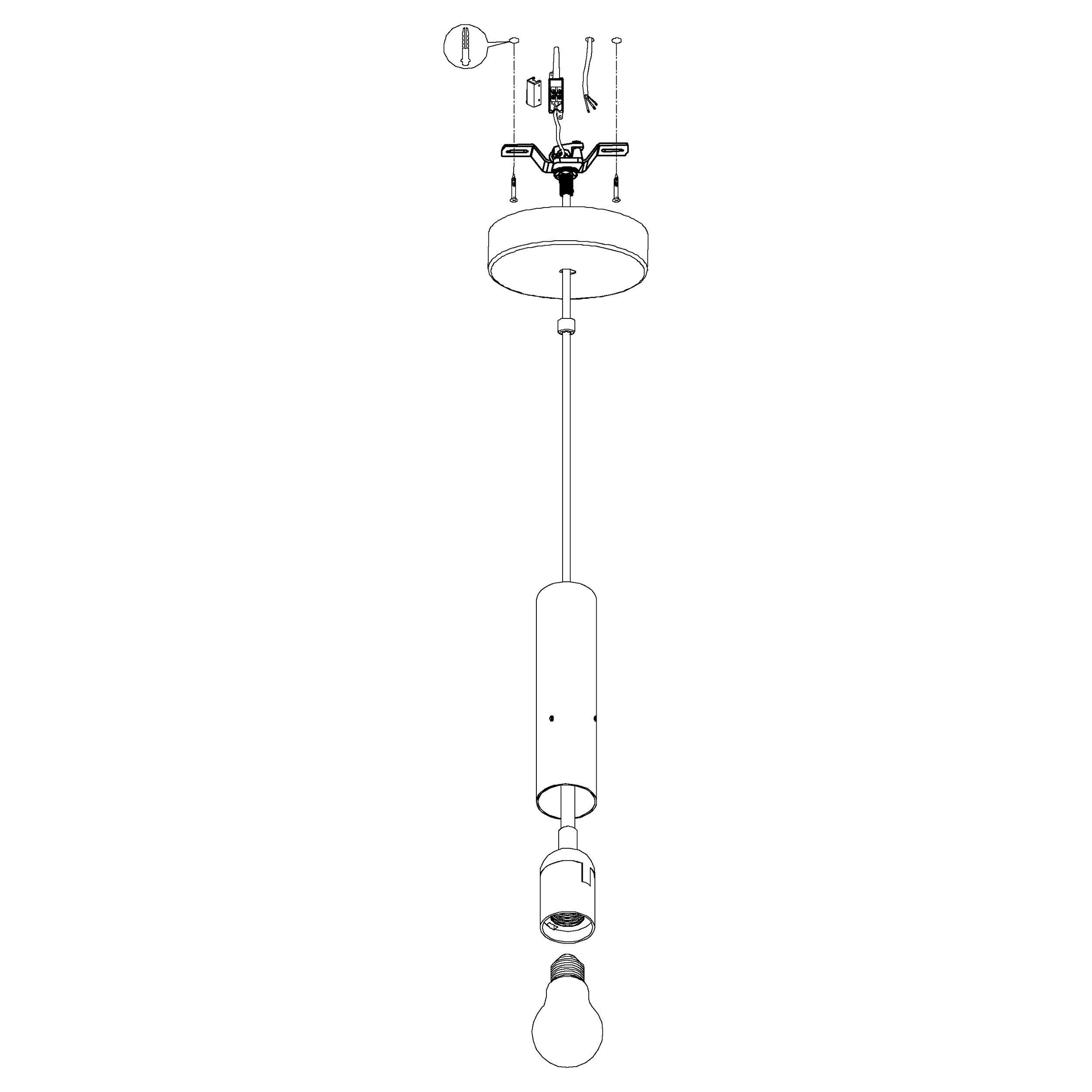 Suspension verre trspt MONTEFINO E27 1X60W