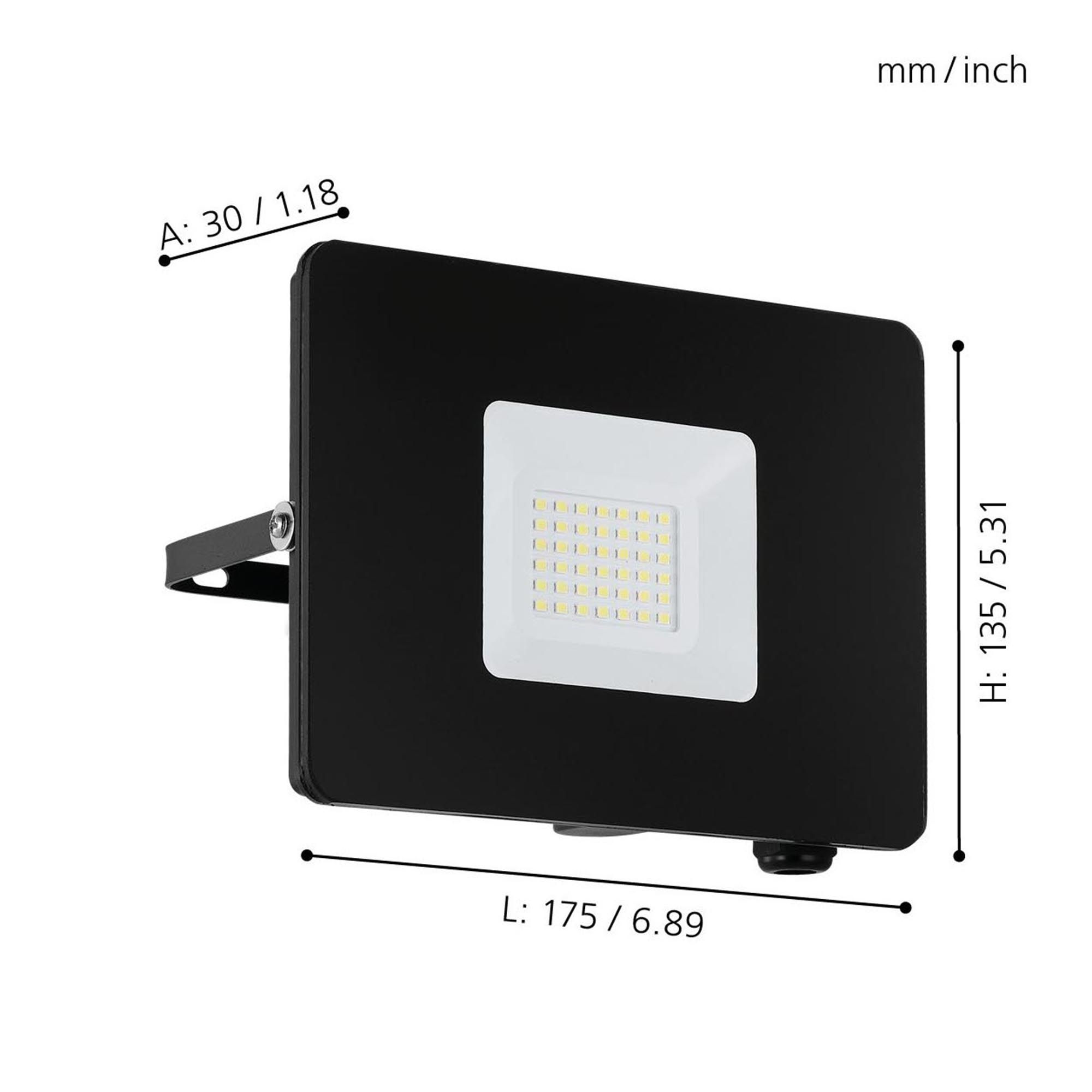 Projecteur extérieure en métal noir FAEDO 3 LED INT 31W