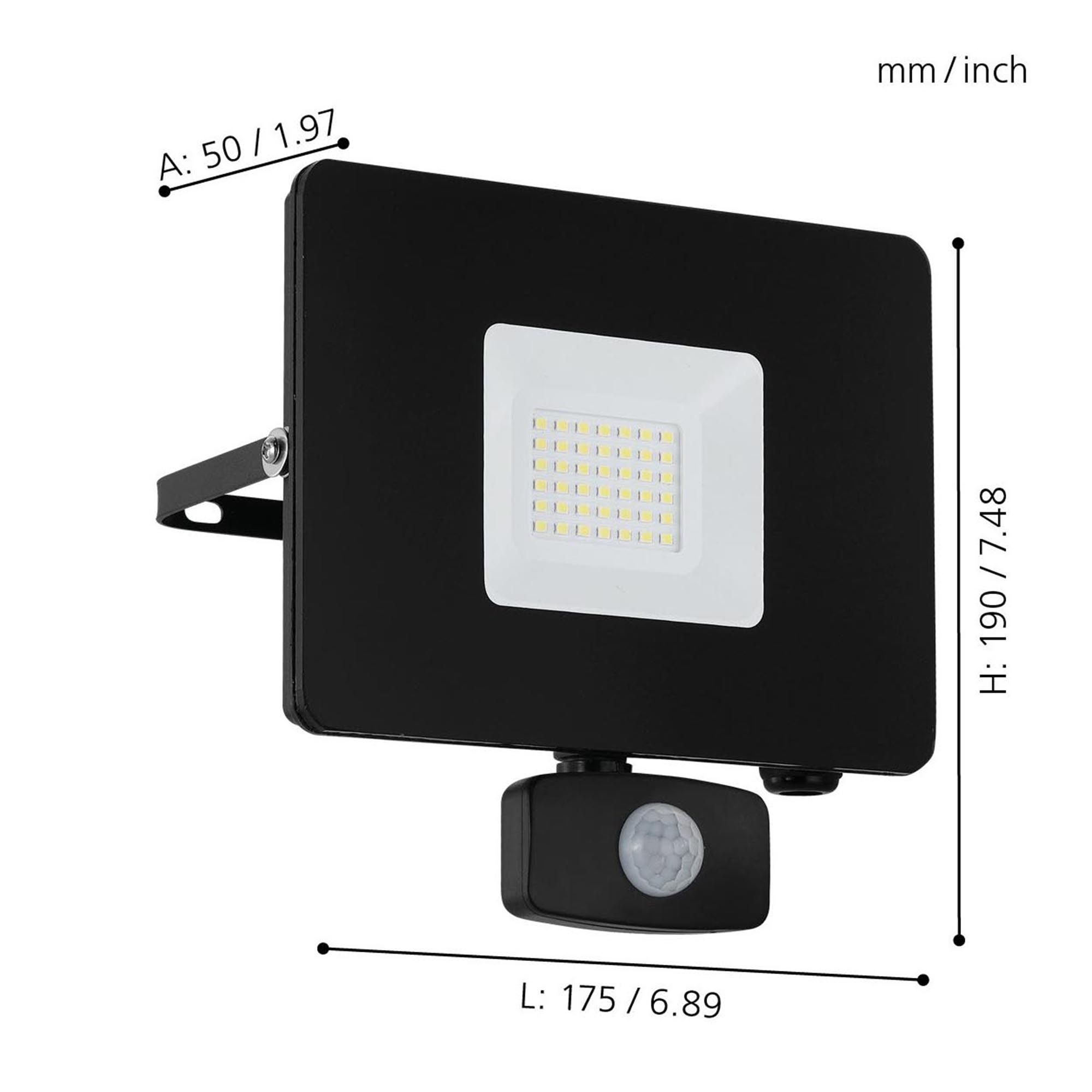 Projecteur extérieur en métal noir FAEDO 3 LED INT 31W