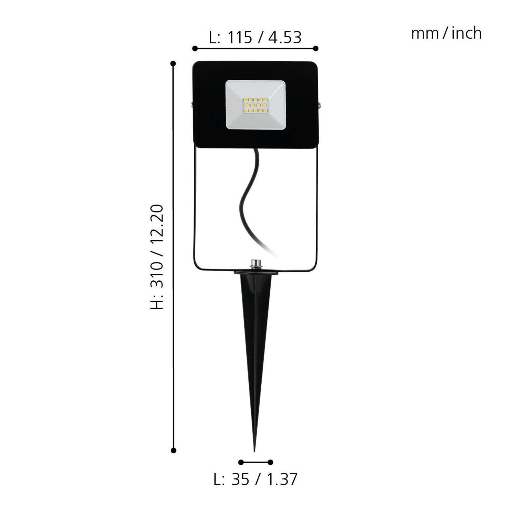 Spot à piquer extérieur métal noir FAEDO 4 H31CM LED INT 10W